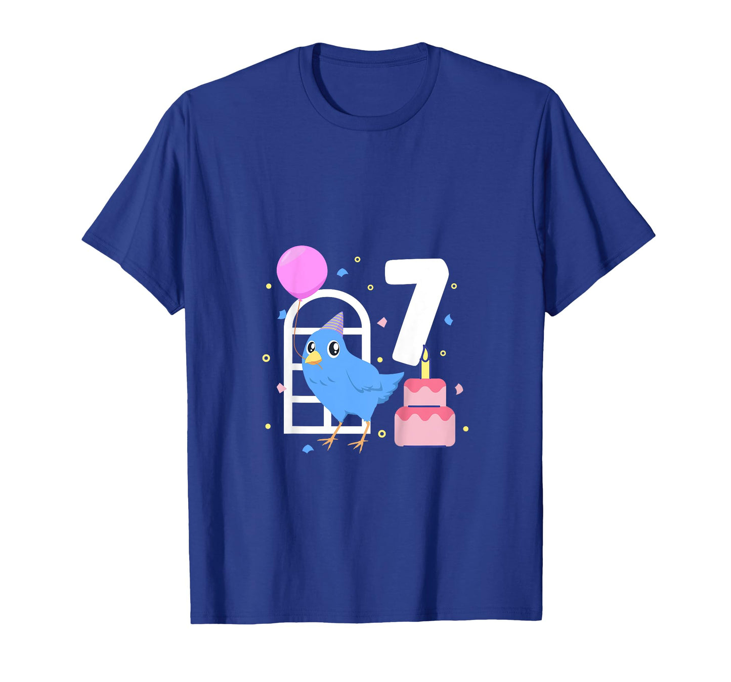 Kids I am 7 with bird - kids birthday 7 years old T-Shirt