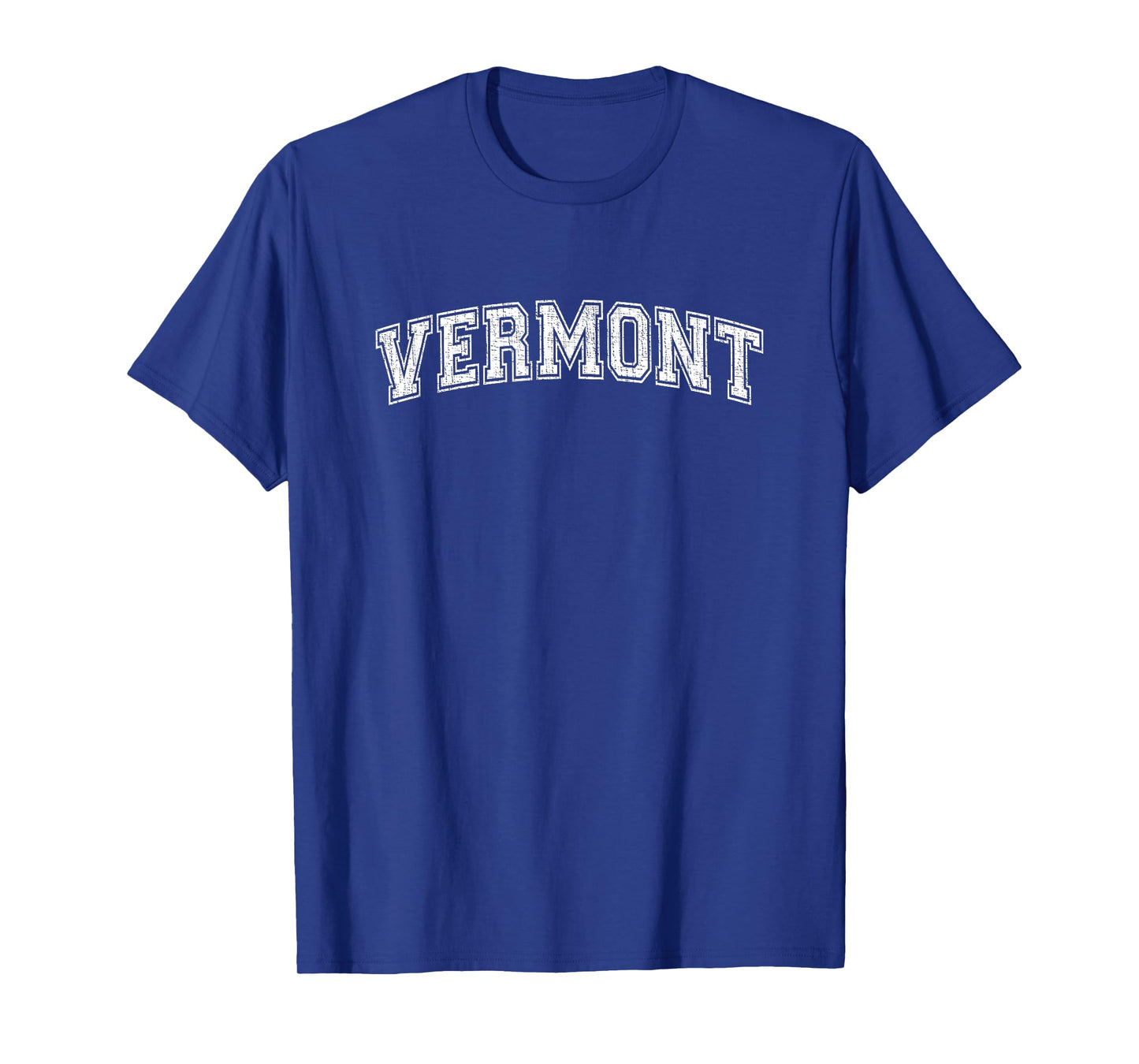 Vintage University-look Vermont White Sports Distressed T-Shirt