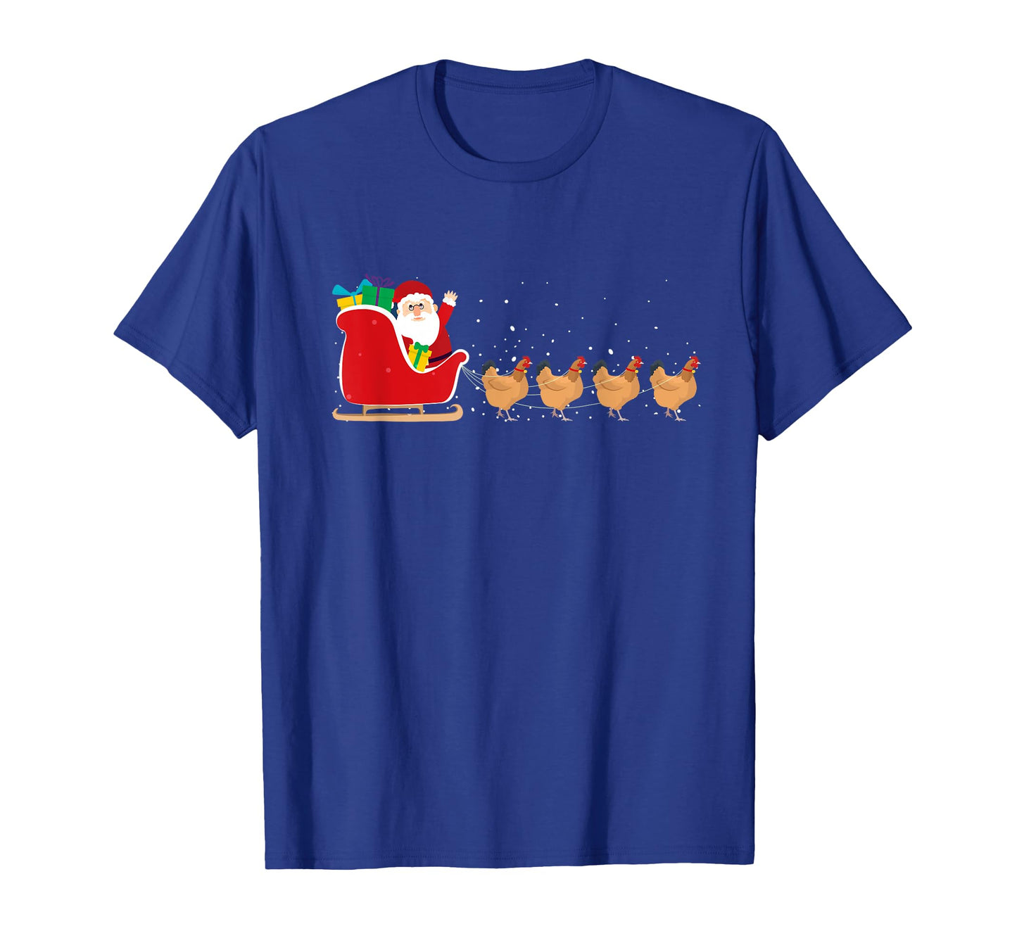 Chicken Santa Christmas Sleigh - Funny Chicken Xmas T-Shirt