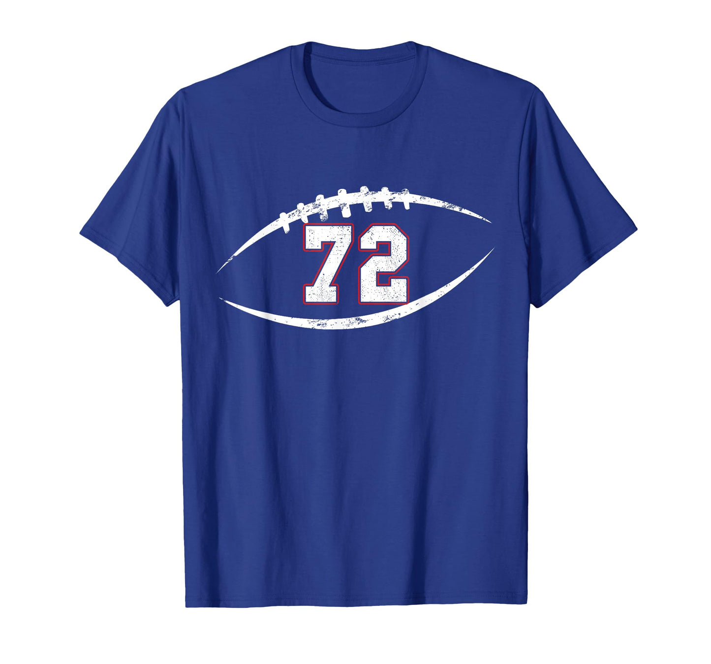 72 Number Vintage Football Player 72 Lucky Number Birthday T-Shirt