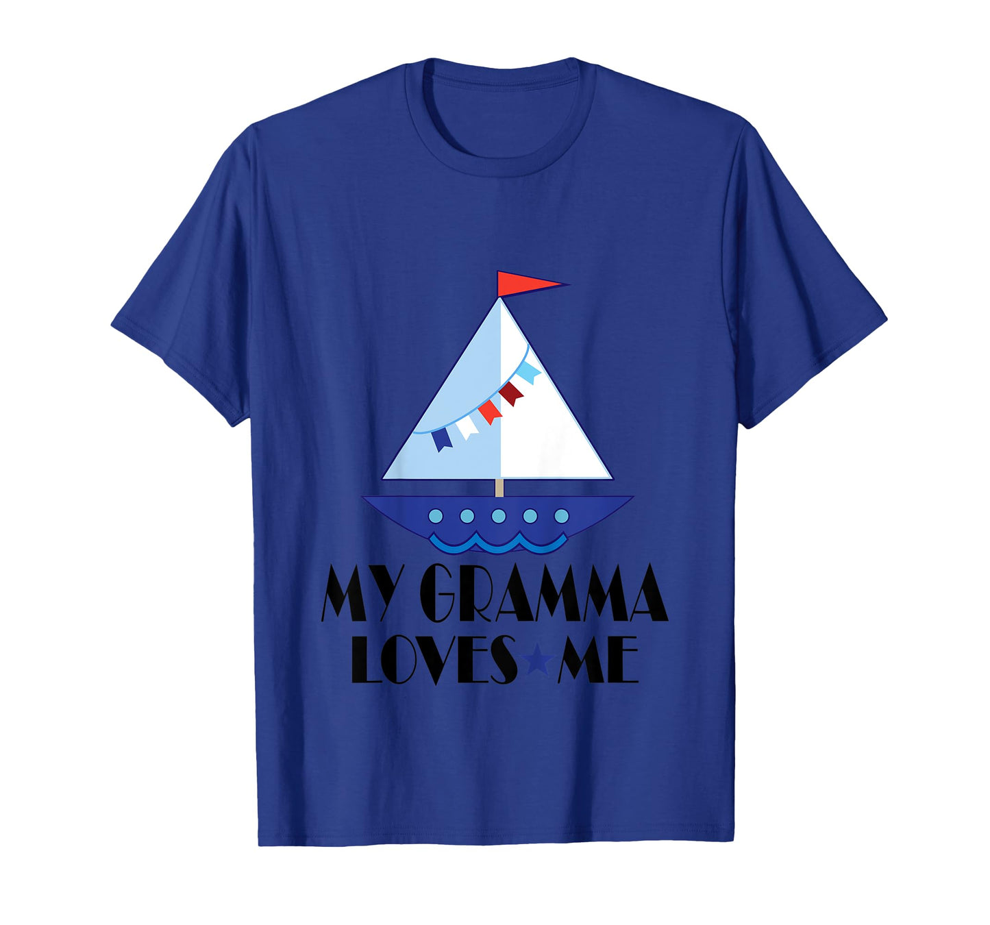 Kids My Gramma Loves Me Grandson Sailboat T-Shirt