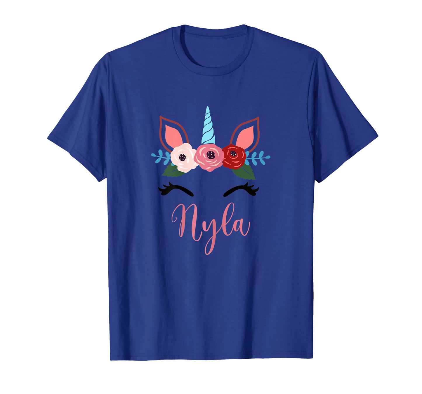 Cute Nyla Magical Floral Unicorn For Girls T-Shirt