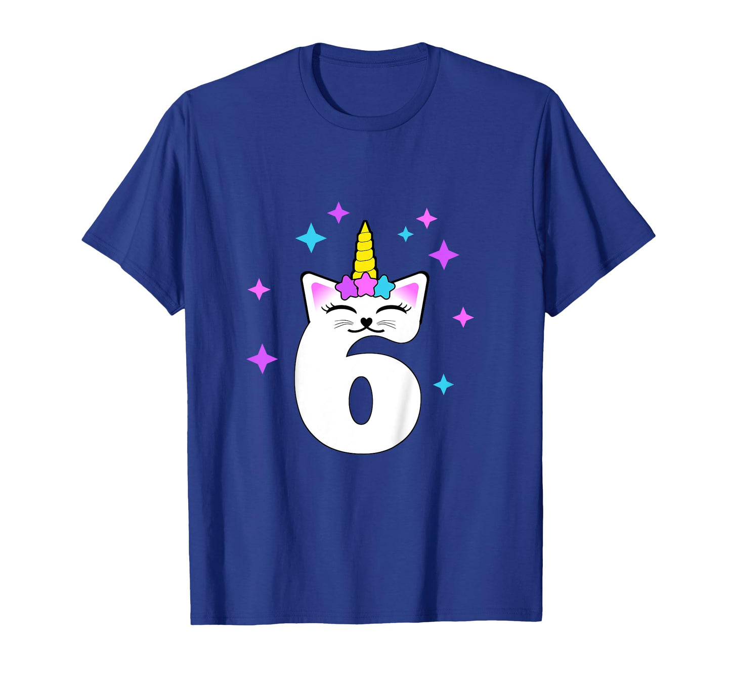6 Year Old Cat Unicorn Caticorn 6th Birthday Party Girls T-Shirt