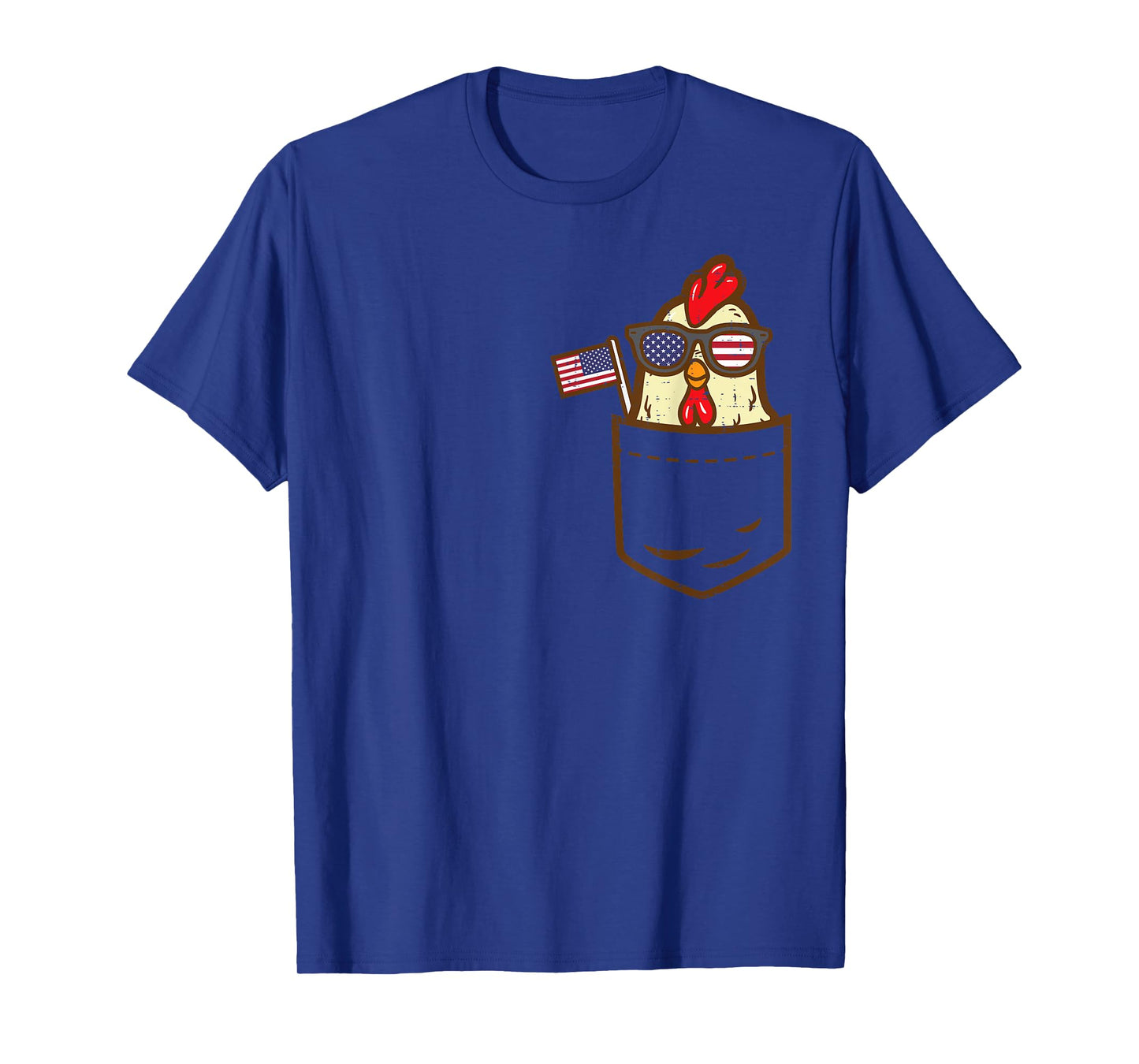 Chicken Pocket Farm American Flag USA 4th Of July Animal T-Shirt