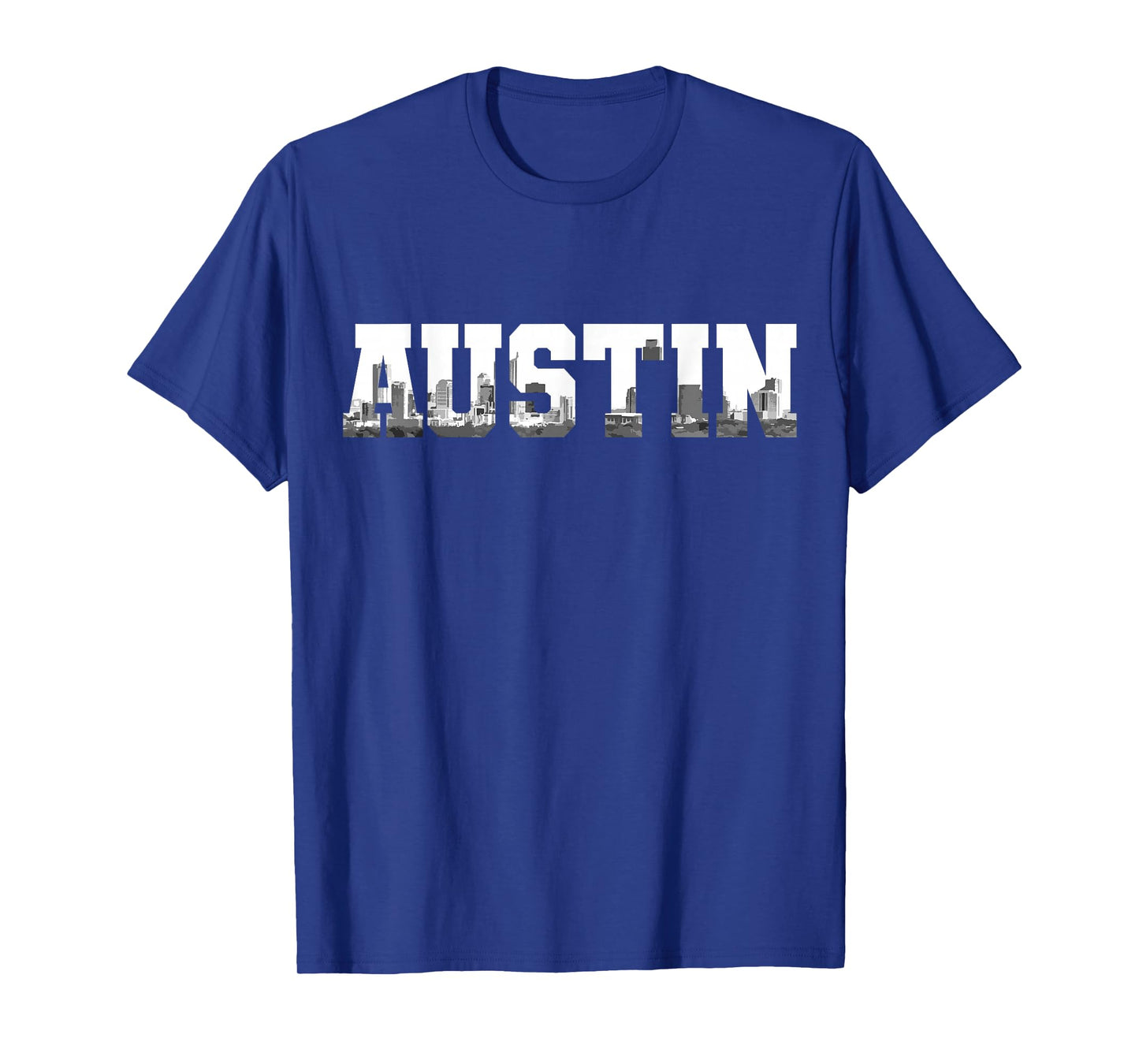 Austin Texas Skyline Pride Black & White Vintage T-Shirt