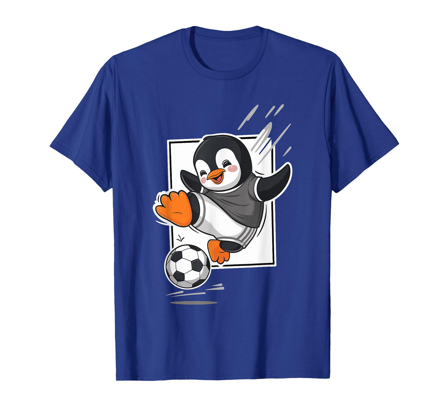 Penguin Playing Soccer Kicking Football Cute Cartoon Penguin T-Shirt