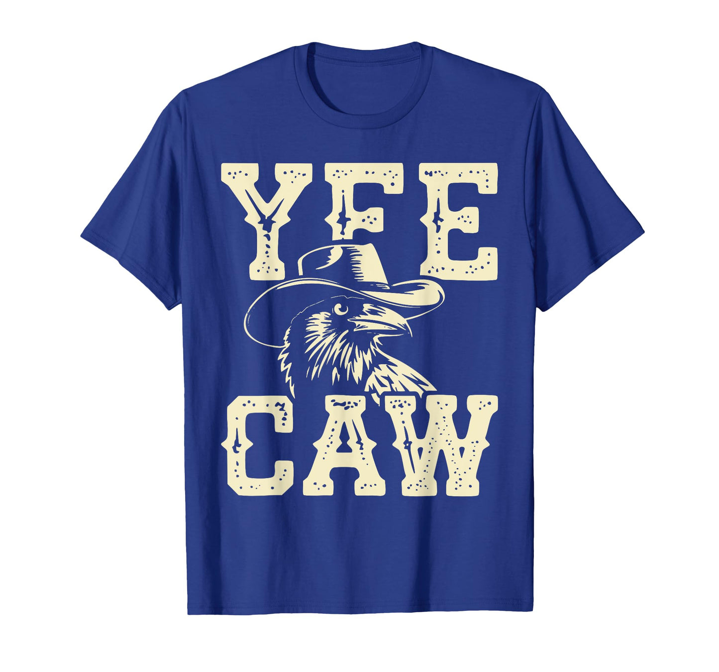 Vintage Crow Cowboy Hat Yee Caw Funny Western Crow Lover T-Shirt