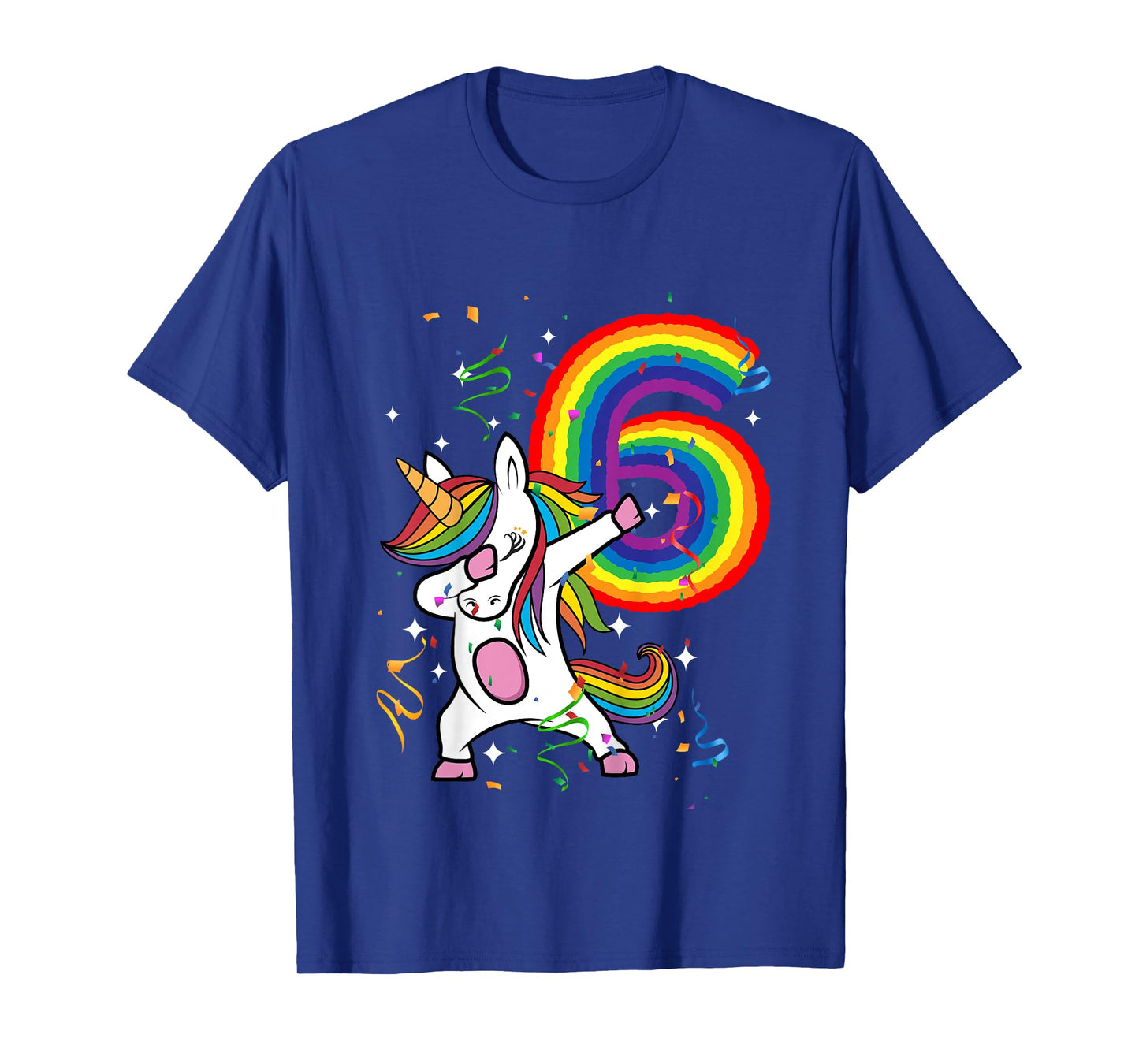 Birthday Rainbow Dabbing Unicorn 6 Years Old Girls Shirt T-Shirt