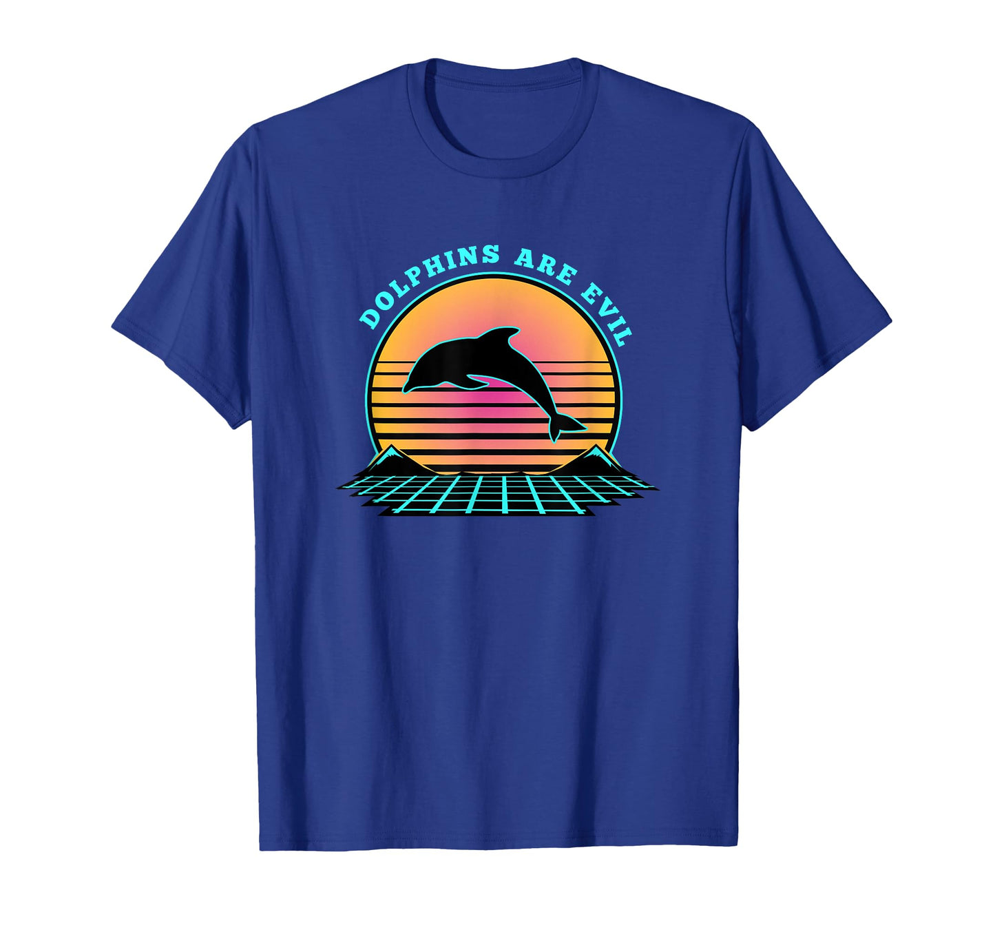 Dolphin Conspiracy Are Evil Funny Meme Conspiracy Vaporwave T-Shirt