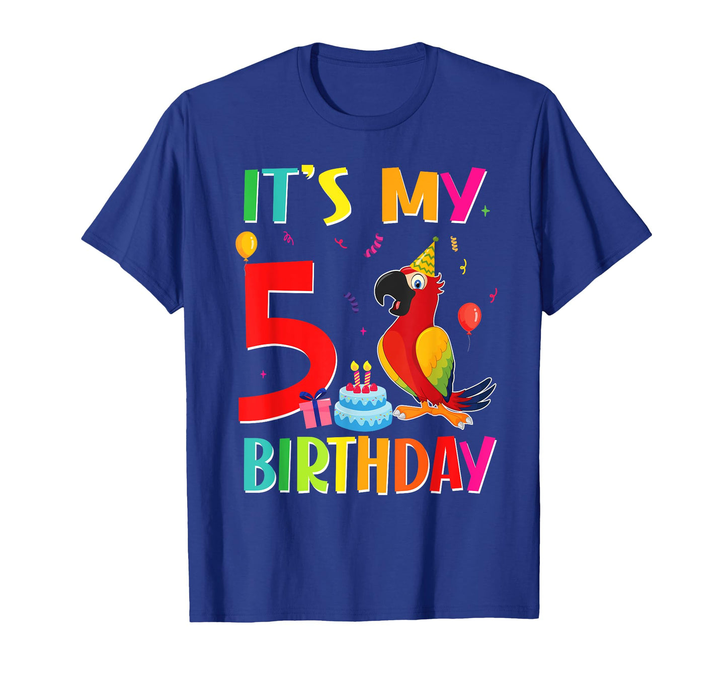 Its My 5th Birthday Parrot Bird Lover 5 Years Old T-Shirt