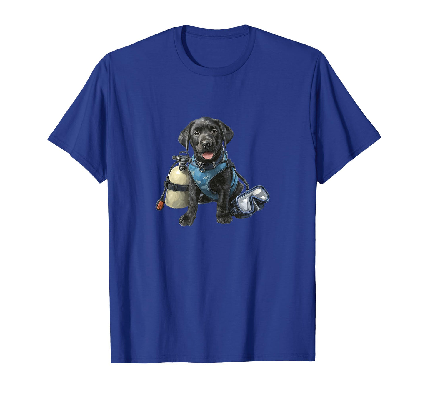 Funny Black Lab Puppy in Scuba Diving Gear T-Shirt