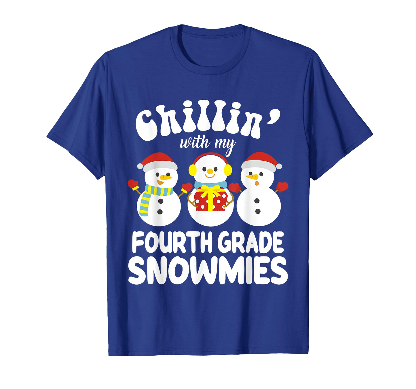 Teacher Christmas Fourth Grade Teacher Xmas Shirt - Black, Small, Unisex-Kids T-Shirt