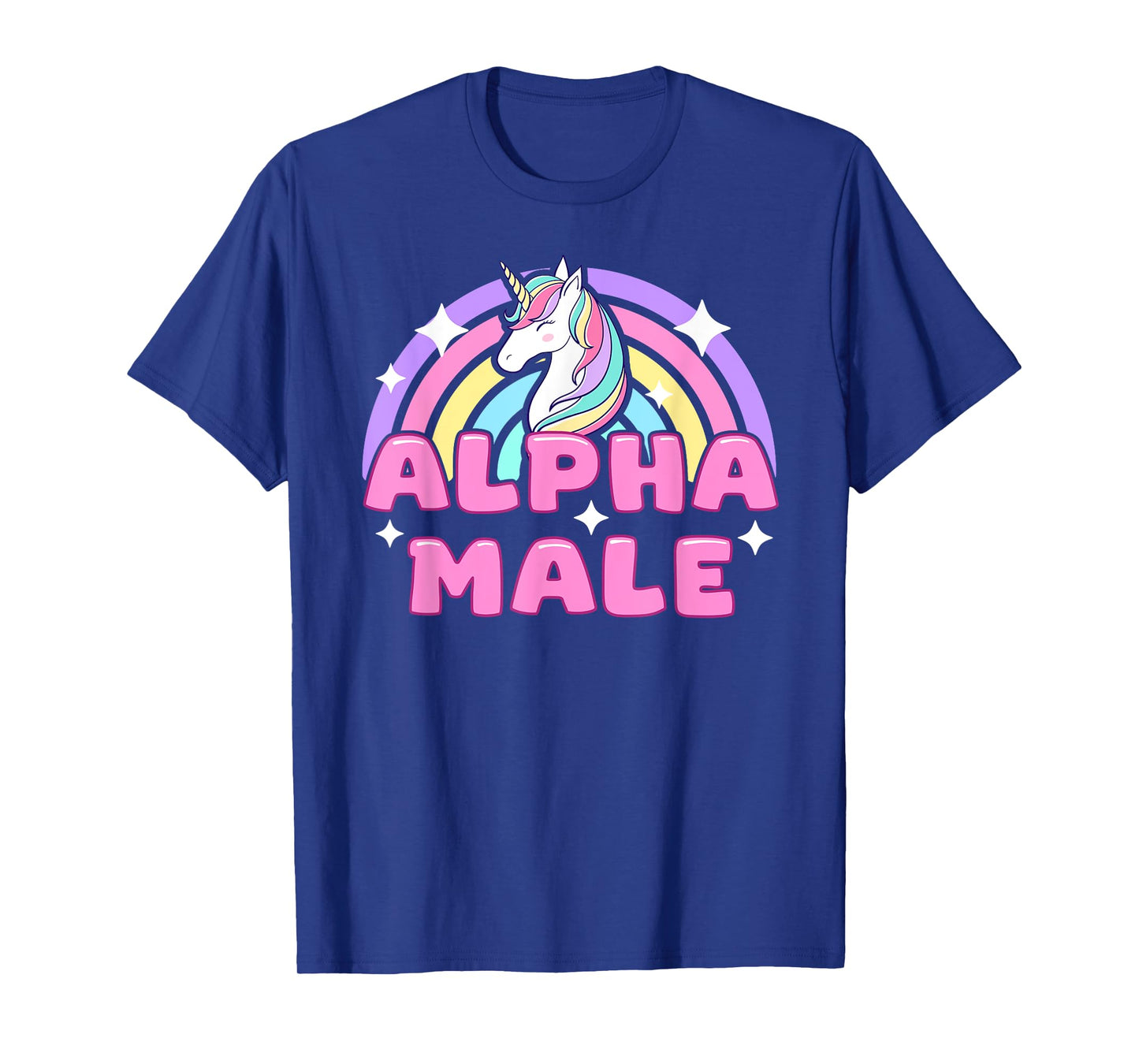 Alpha Male Unicorn Funny Sarcastic Ironic Pink Y2K Meme T-Shirt