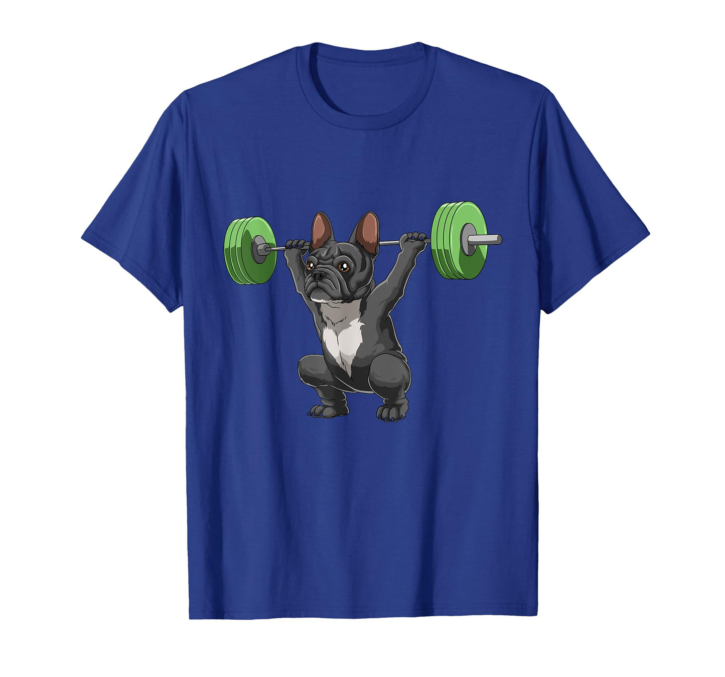 Funny French Bulldog Weightlifting and Bodybuilding Gift T-Shirt