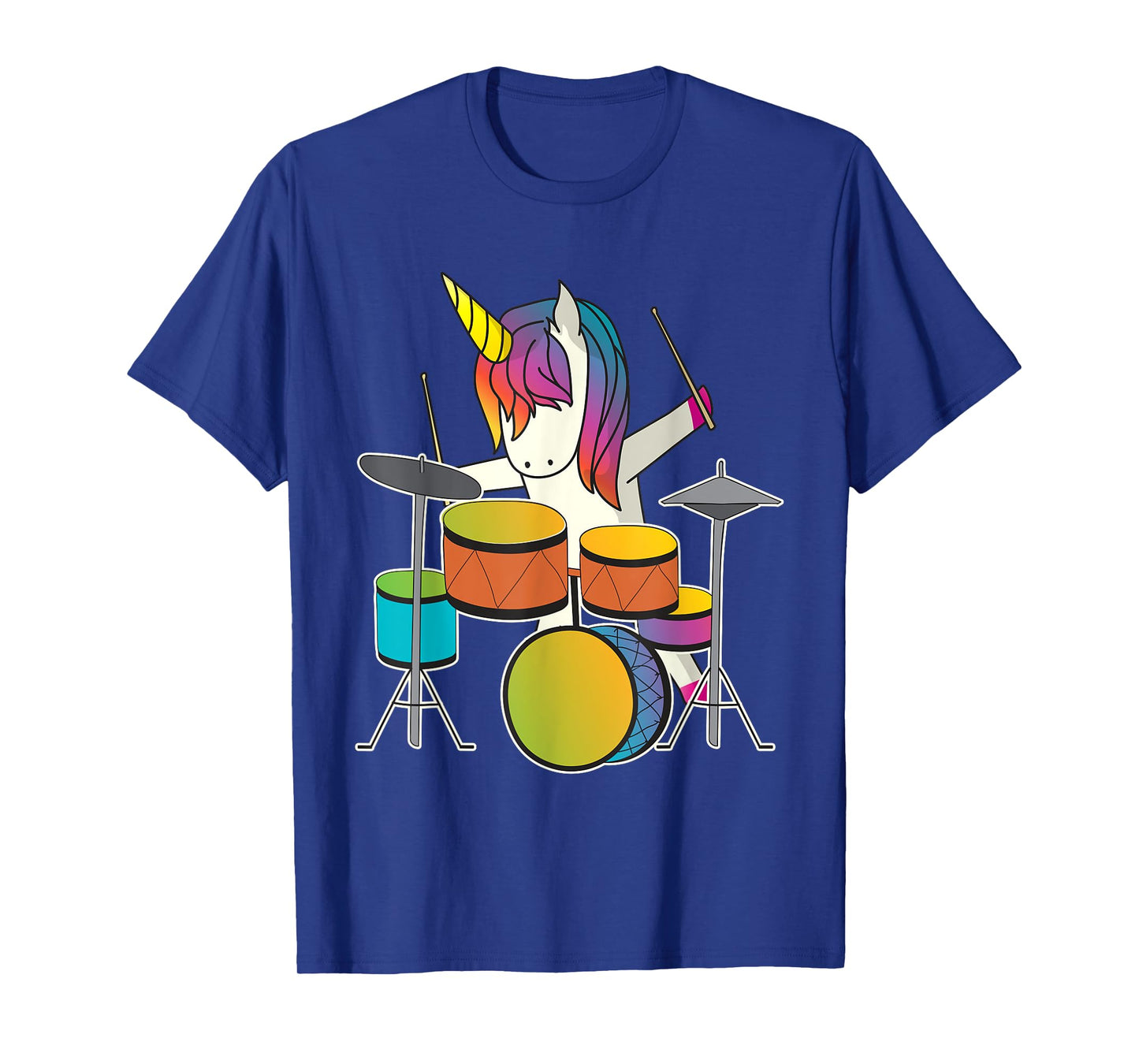 Unicorn Playing Drums Funny Magical Drummer Music Musician T-Shirt