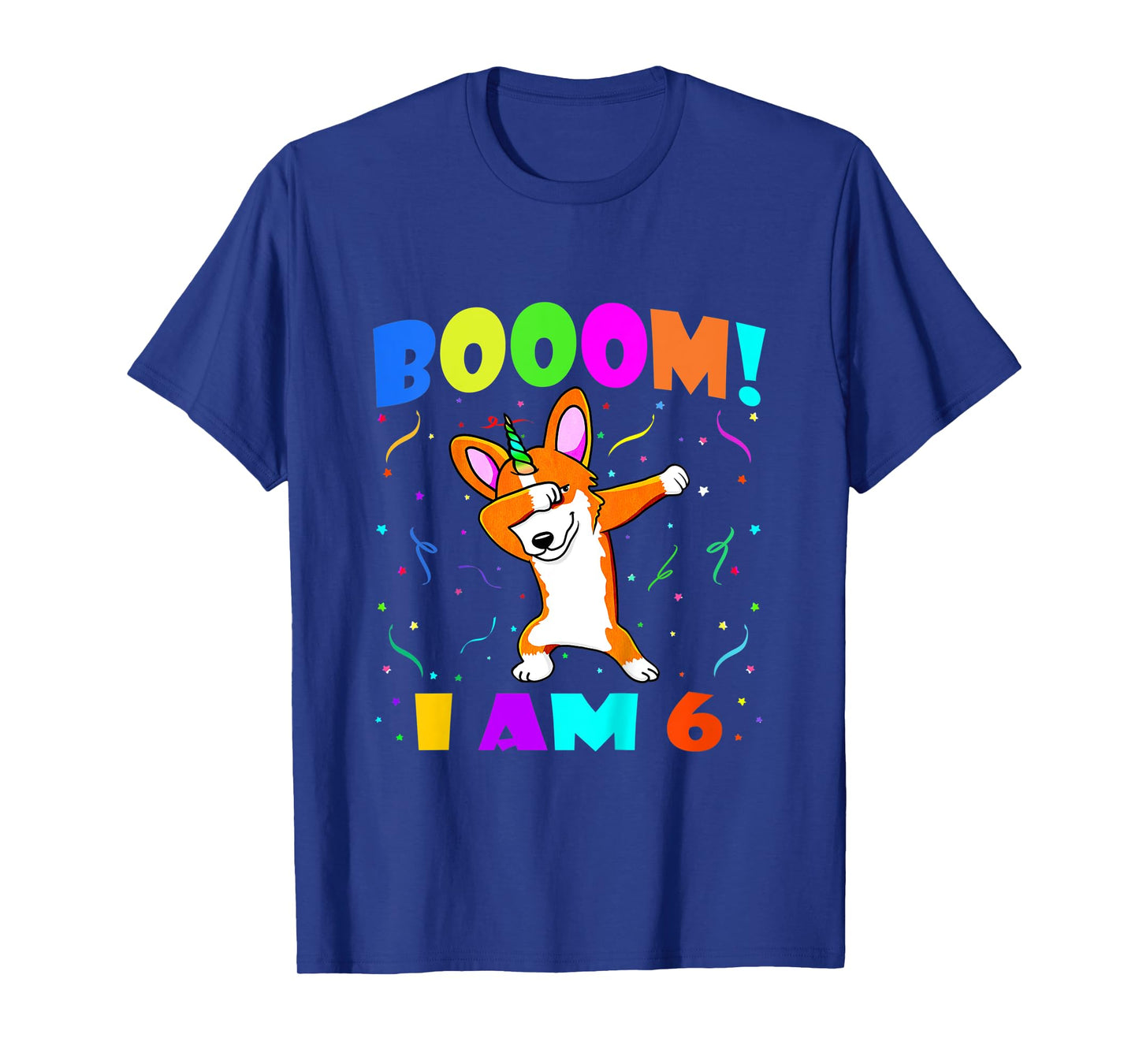 Kids Dabbing Corgicorn Booom! I Am 6 Boy Girl 6th Birthday Outfit T-Shirt