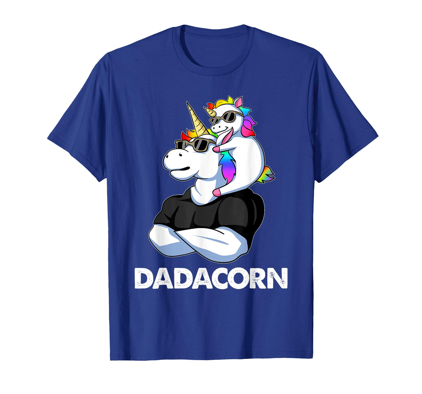 Dadacorn - Unicorn Dad and Baby Christmas Papa Father's Day T-Shirt