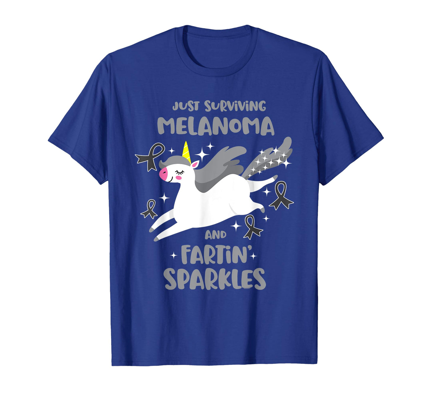 Melanoma Survivor Quote Farting Unicorn Cancer Awareness T-Shirt