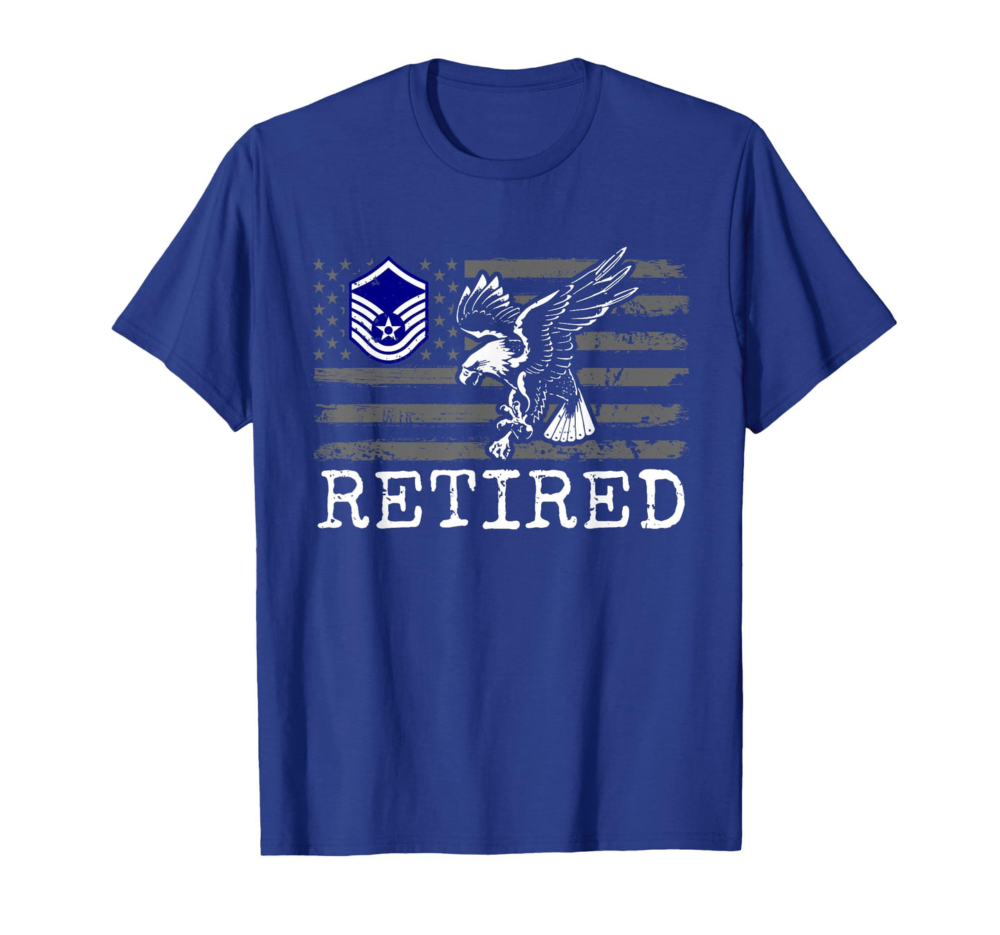 USAF Retired E7 Master Sergeant USA Flag with Eagle T-Shirt