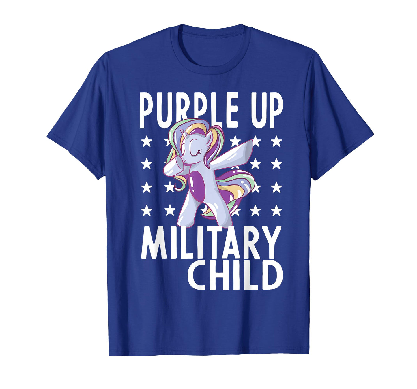 Awareness Month Purple Up Military Child 2023 Unicorn Kids T-Shirt