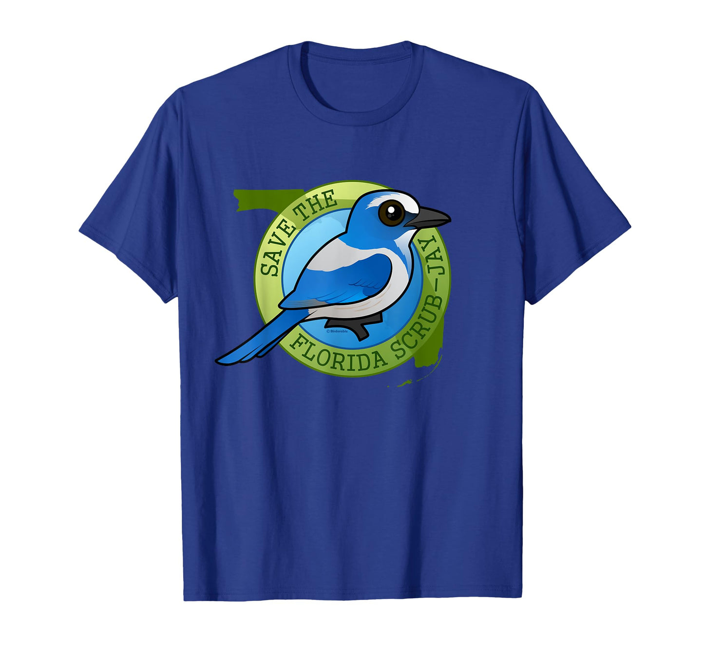 Endangered Florida Scrub-Jay Cartoon Bird Conservation T-Shirt