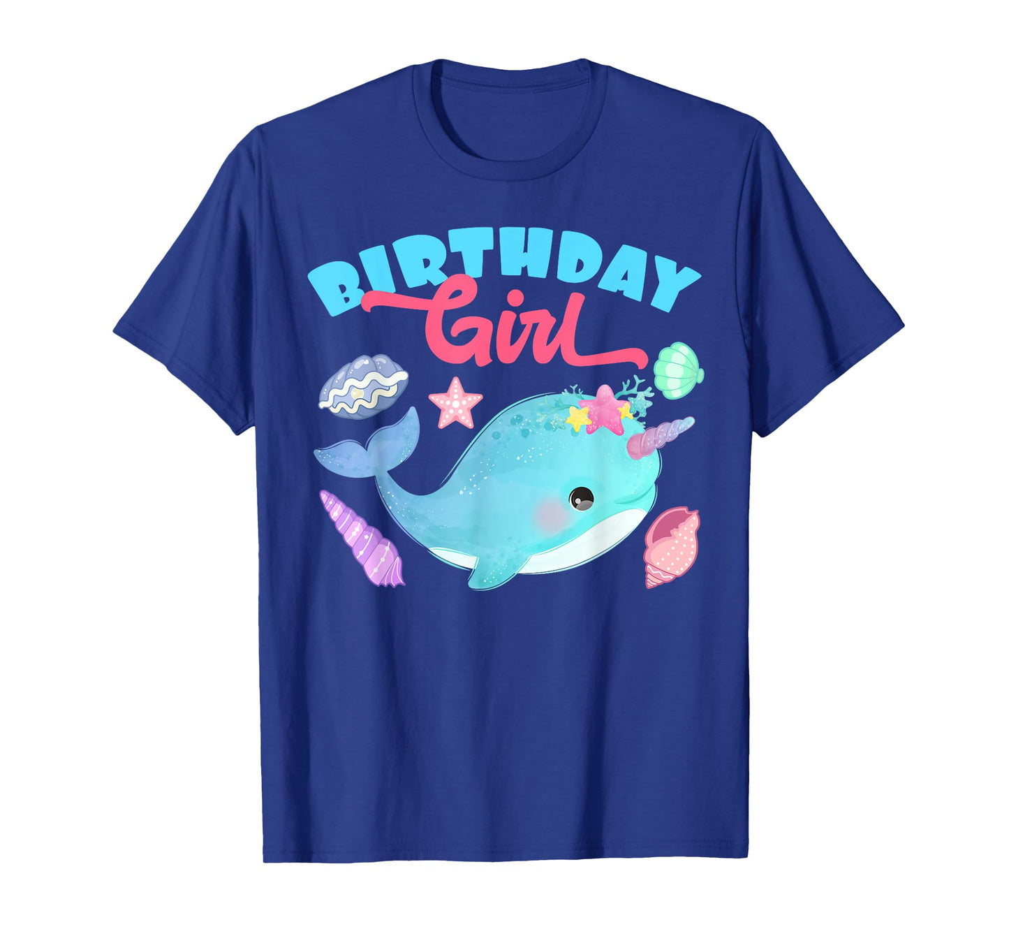 Birthday Girl CAke Candle Narwhale Animals Fish Top Narwhal T-Shirt