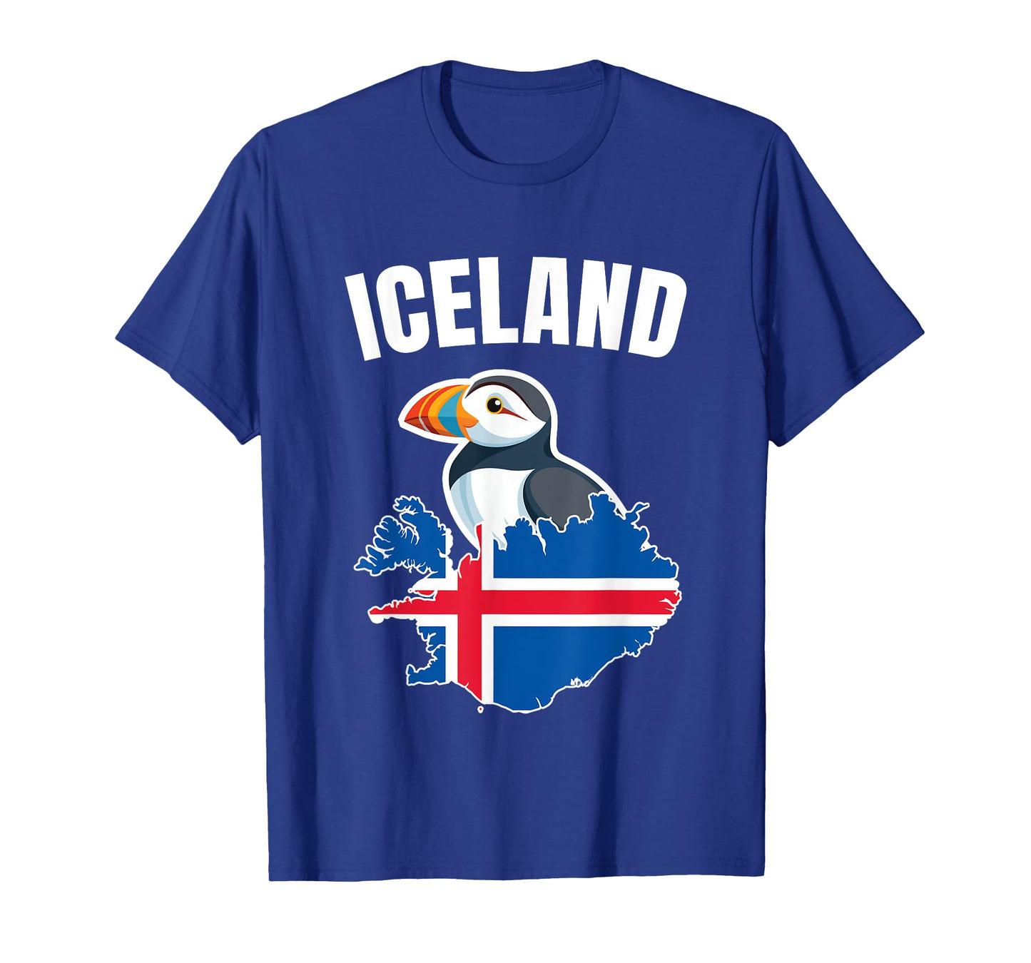 Iceland Map Puffin Bird Reykjavík Iceland Icelandic Vacation T-Shirt