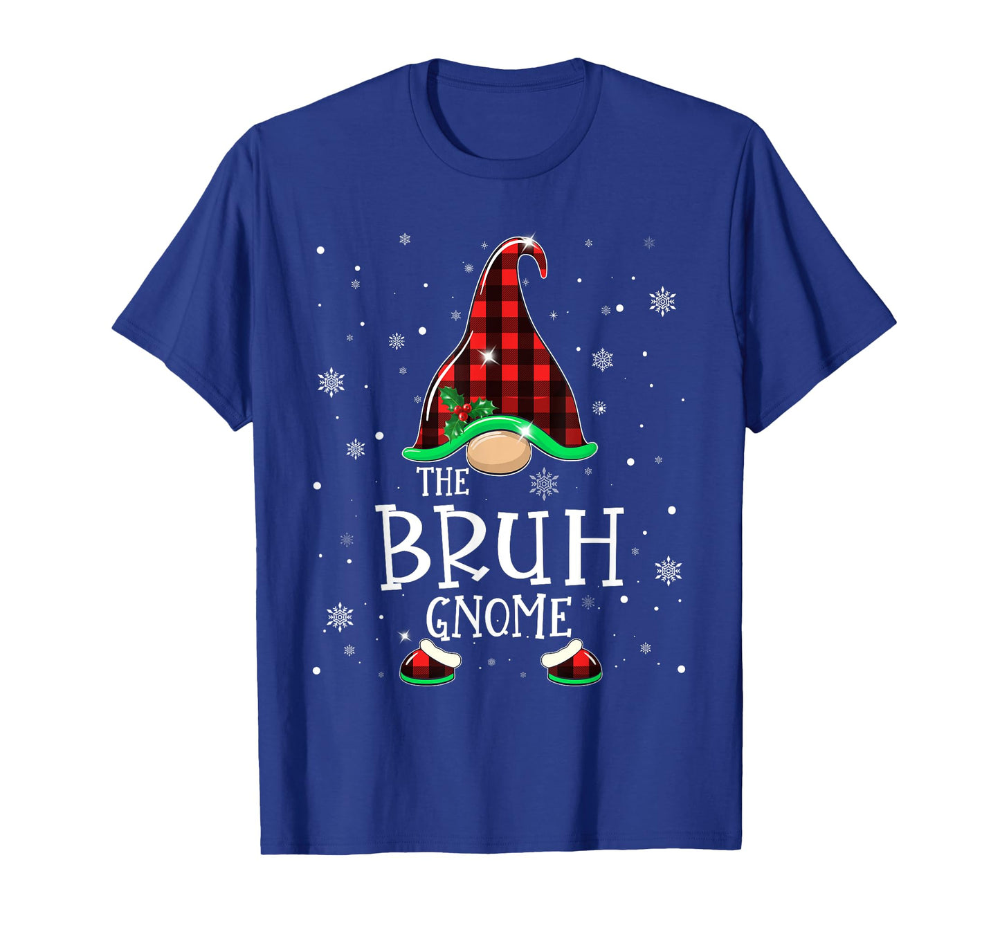 Funny BRUH Gnome Matching Christmas BRO Meme Teens Boys Xmas T-Shirt