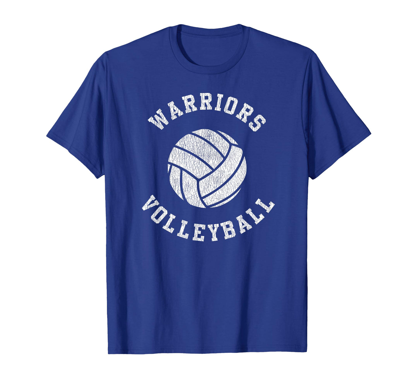 Warriors Volleyball Retro Distressed Team VB Graphic T-Shirt