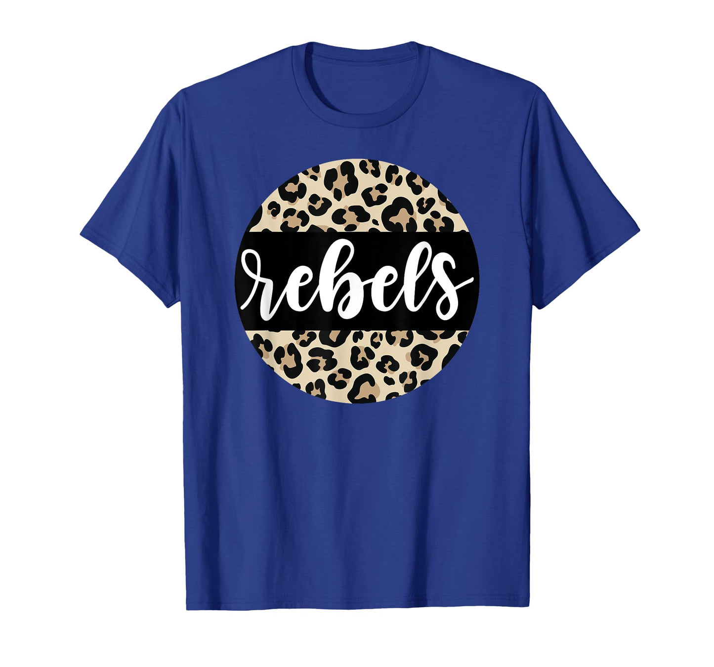 Leopard Print Rebels Team Mascot School Spirit Game Night T-Shirt