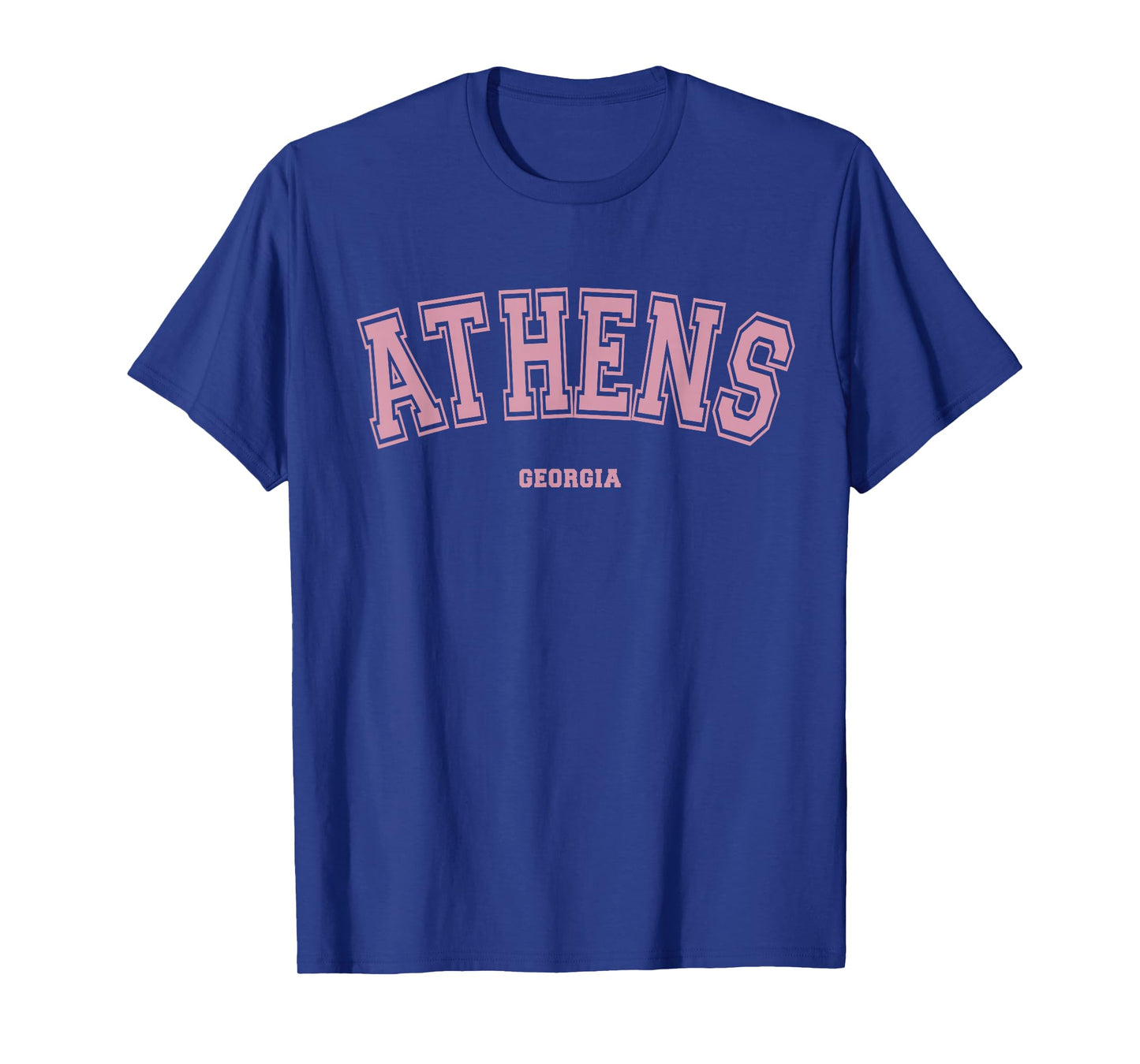 Pink Athens Georgia GA Varsity Style on Athens T-Shirt