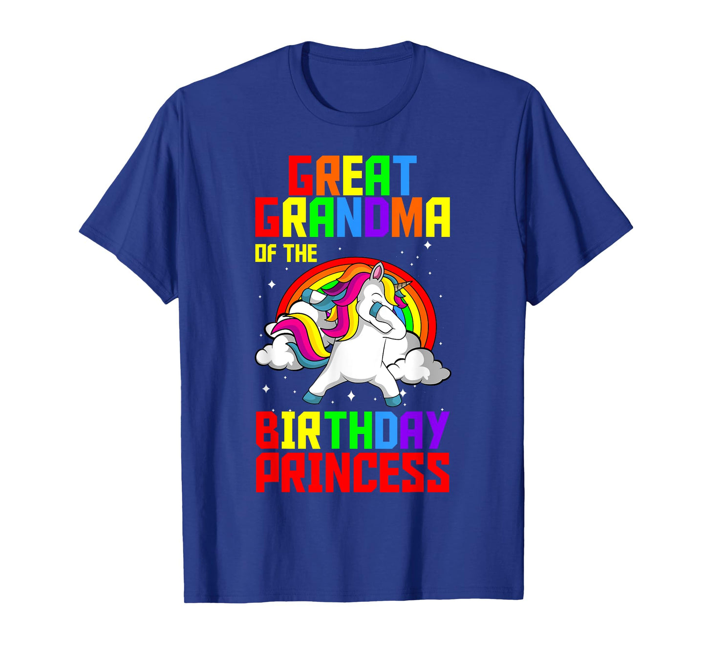 Great Grandma Of The Birthday Princess Unicorn Rainbow Party T-Shirt