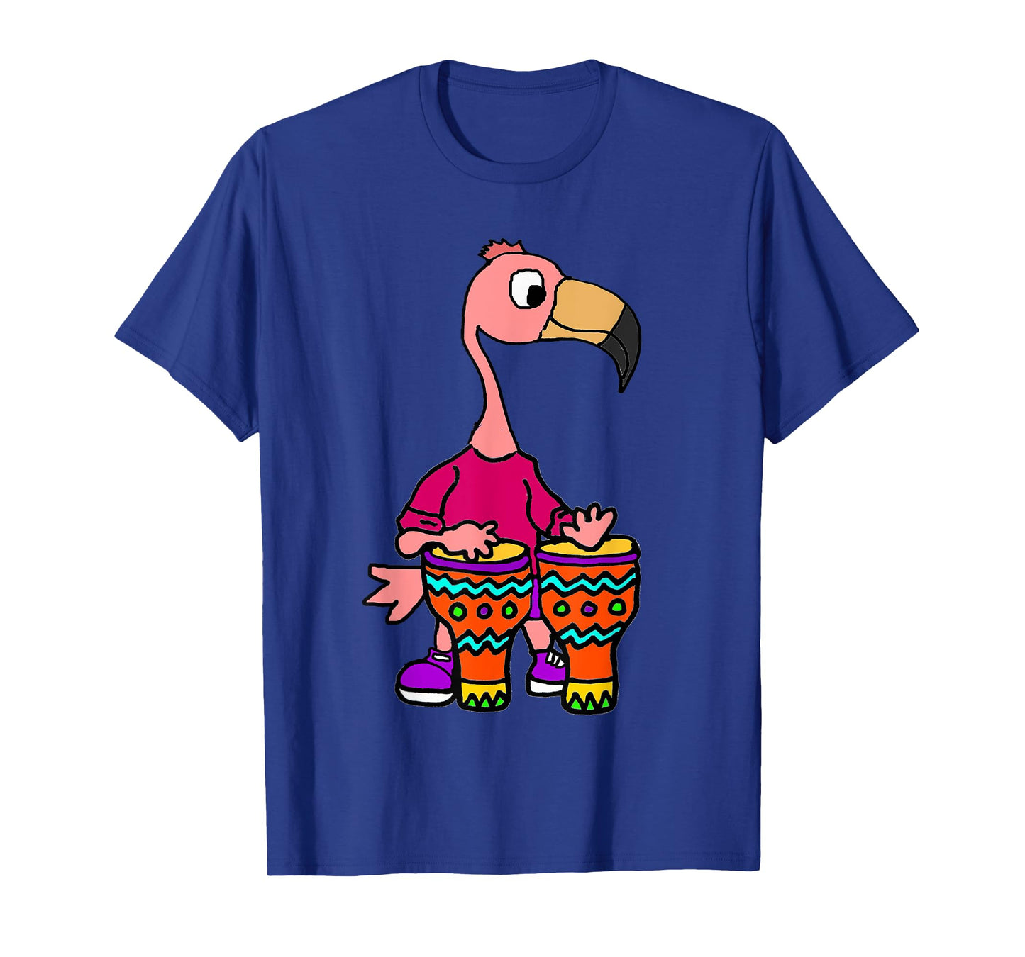 SmileteesMusic Cute Flamingo Playing Bongo Drums T-shirt T-Shirt