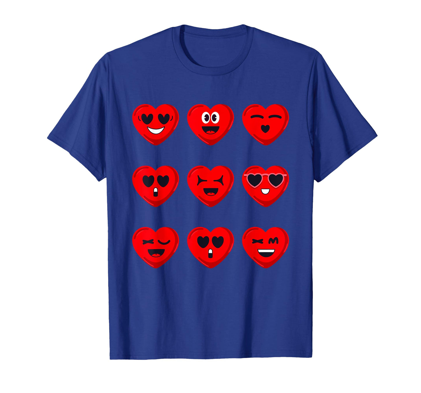 Valentines Day Silly Faces Hearts Funny Teens Boys Girls Kid T-Shirt