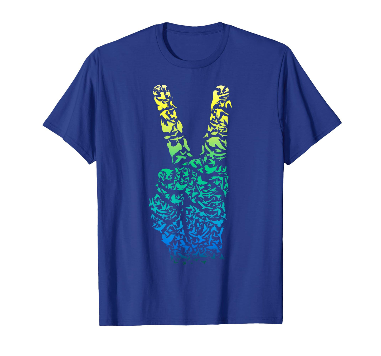 Colorful Birds ASL Finger & Hand Sign Language Peace T-Shirt