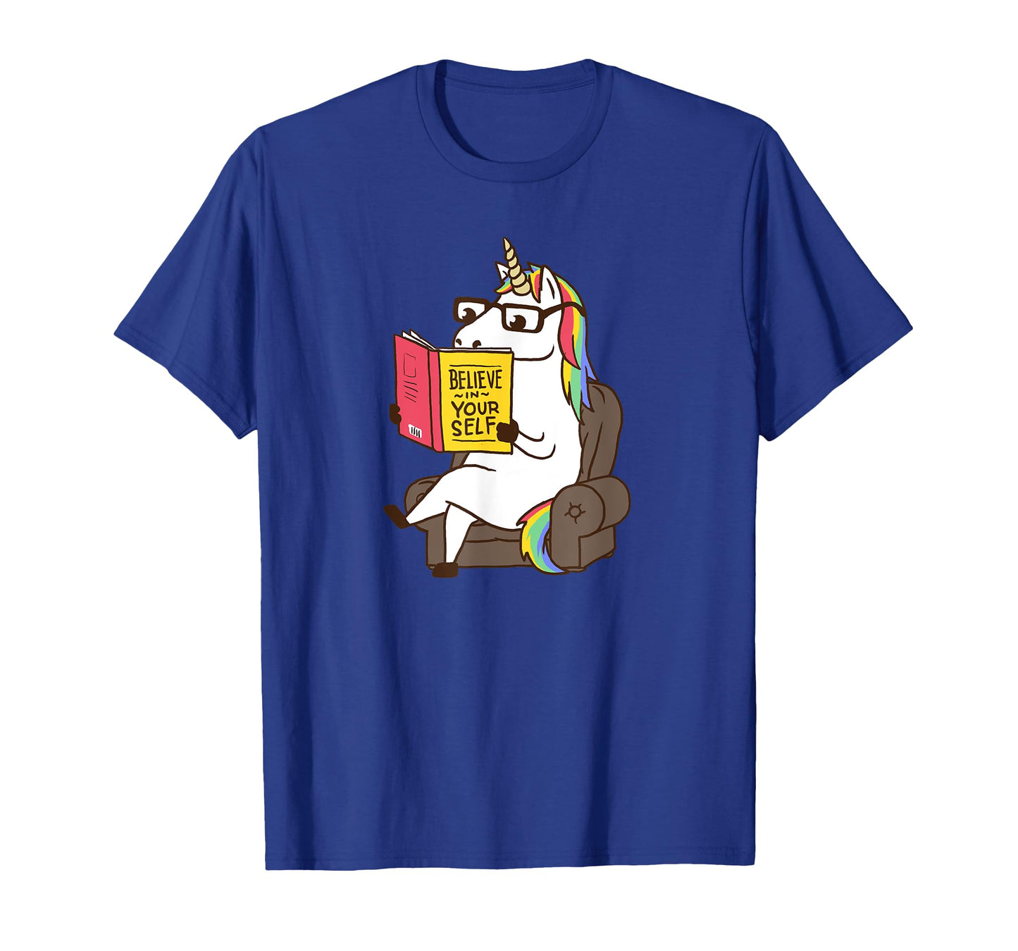 Unicorn Shirt Believe in Yourself Motivational Book Lover T-Shirt
