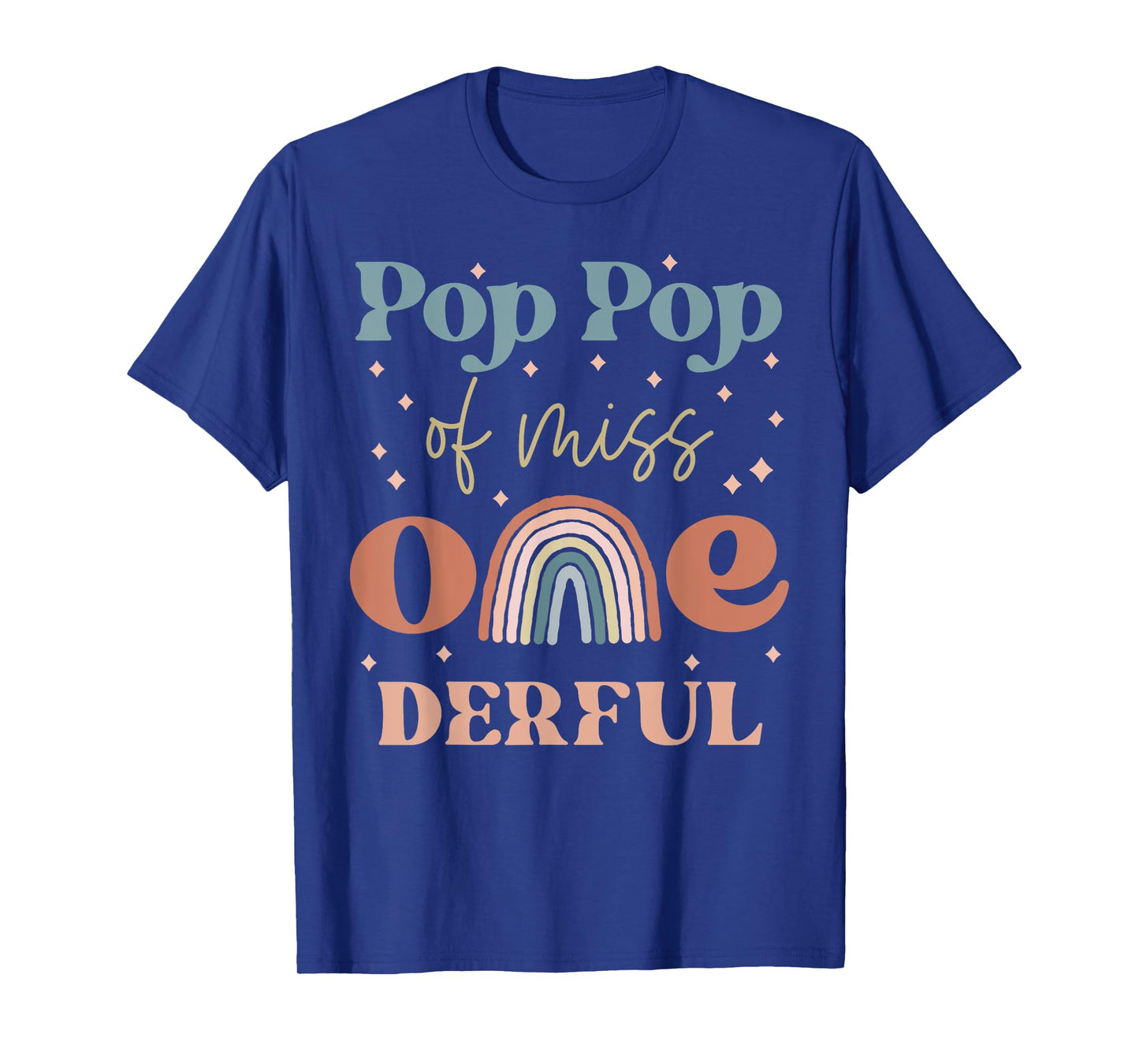 Pop Pop of Miss Onederful Boho Rainbow 1st First Birthday T-Shirt