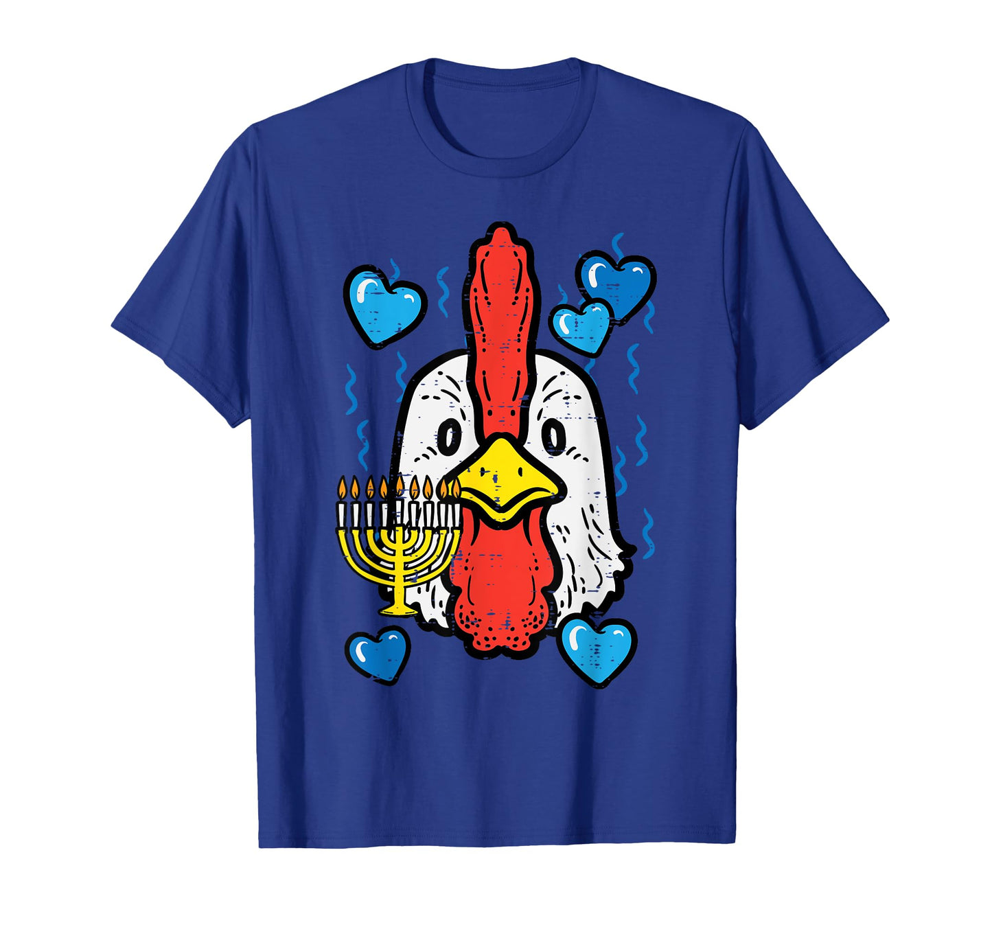 Hanukkah Chicken Face Chanukah Farm Jew Women Girls Boys Kid T-Shirt
