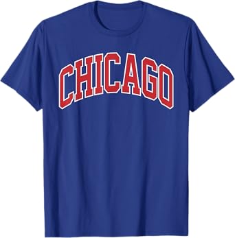 Retro Chicago Throwback Classic Chicago Men Women Red Blue T-Shirt