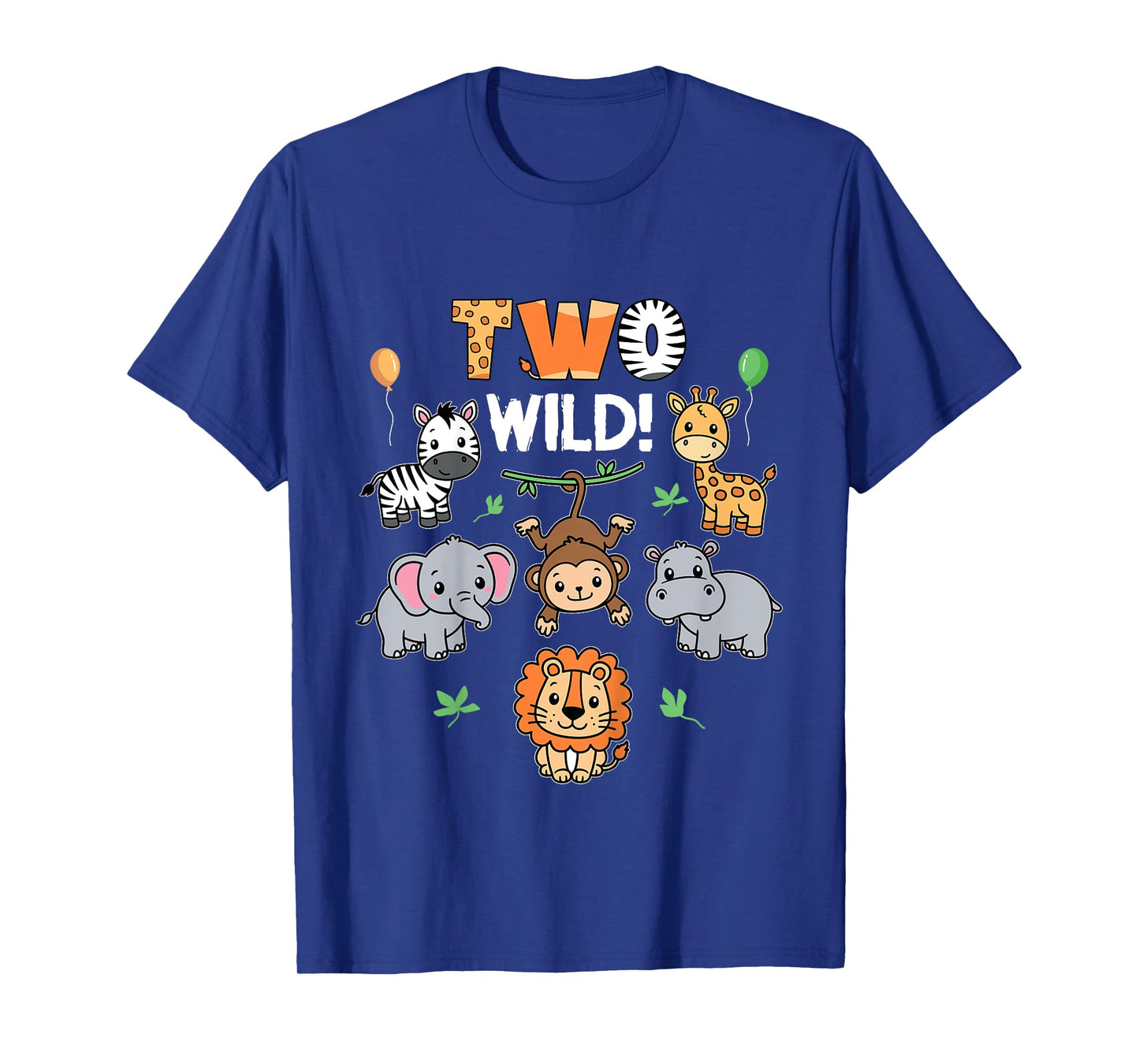 Kids 2nd Birthday Boy Girl Two Wild Jungle Zoo Animals Birthday T-Shirt