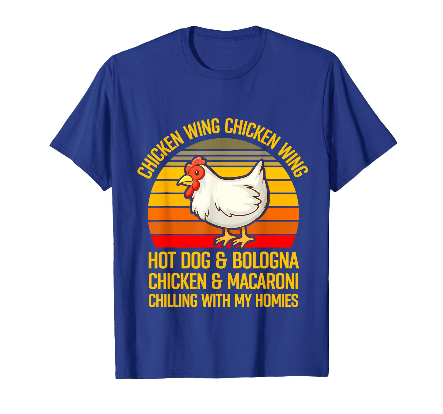 Funny Chicken Wing Song Lyric Hot Dog Bologna Macaroni Kids T-Shirt