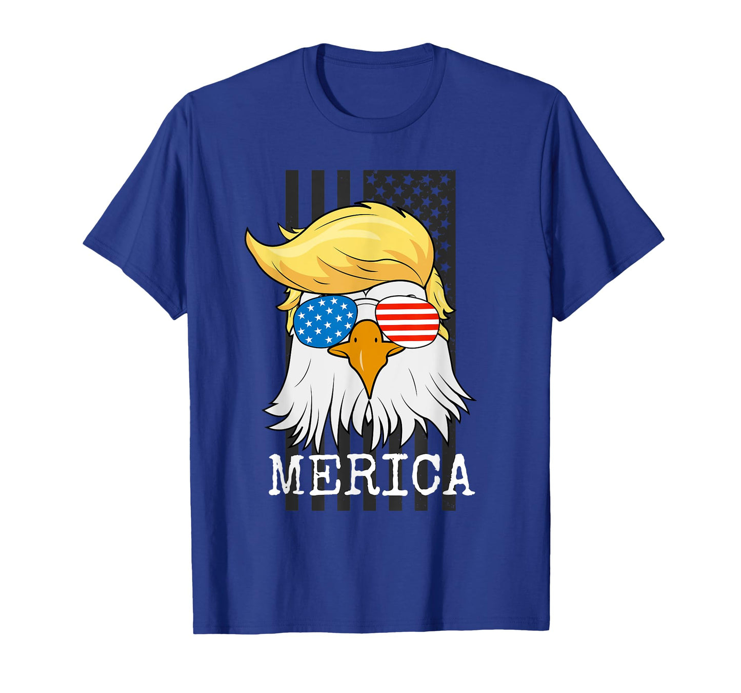 Merica Bald Eagle 4th of July Trump American Flag Funny Gift T-Shirt