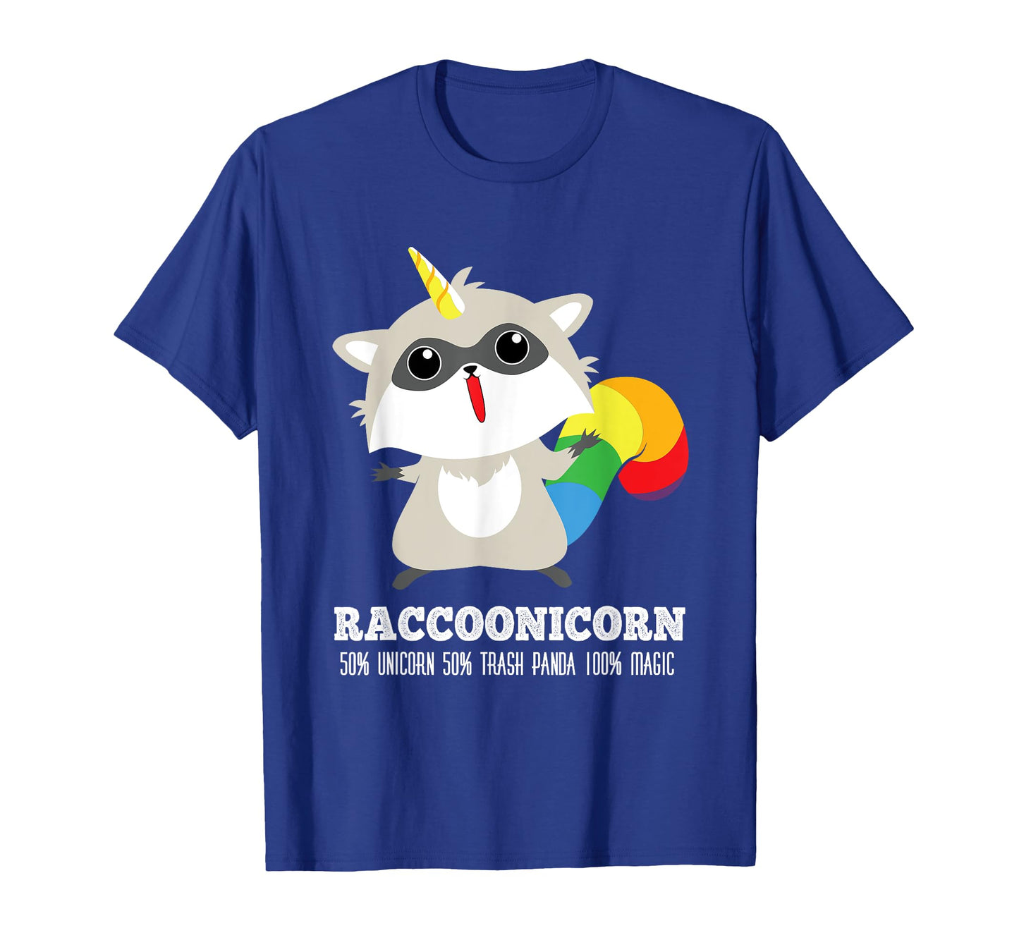 Racoonicorn Funny Trash Panda Raccoon With Unicorn Horn T-Shirt