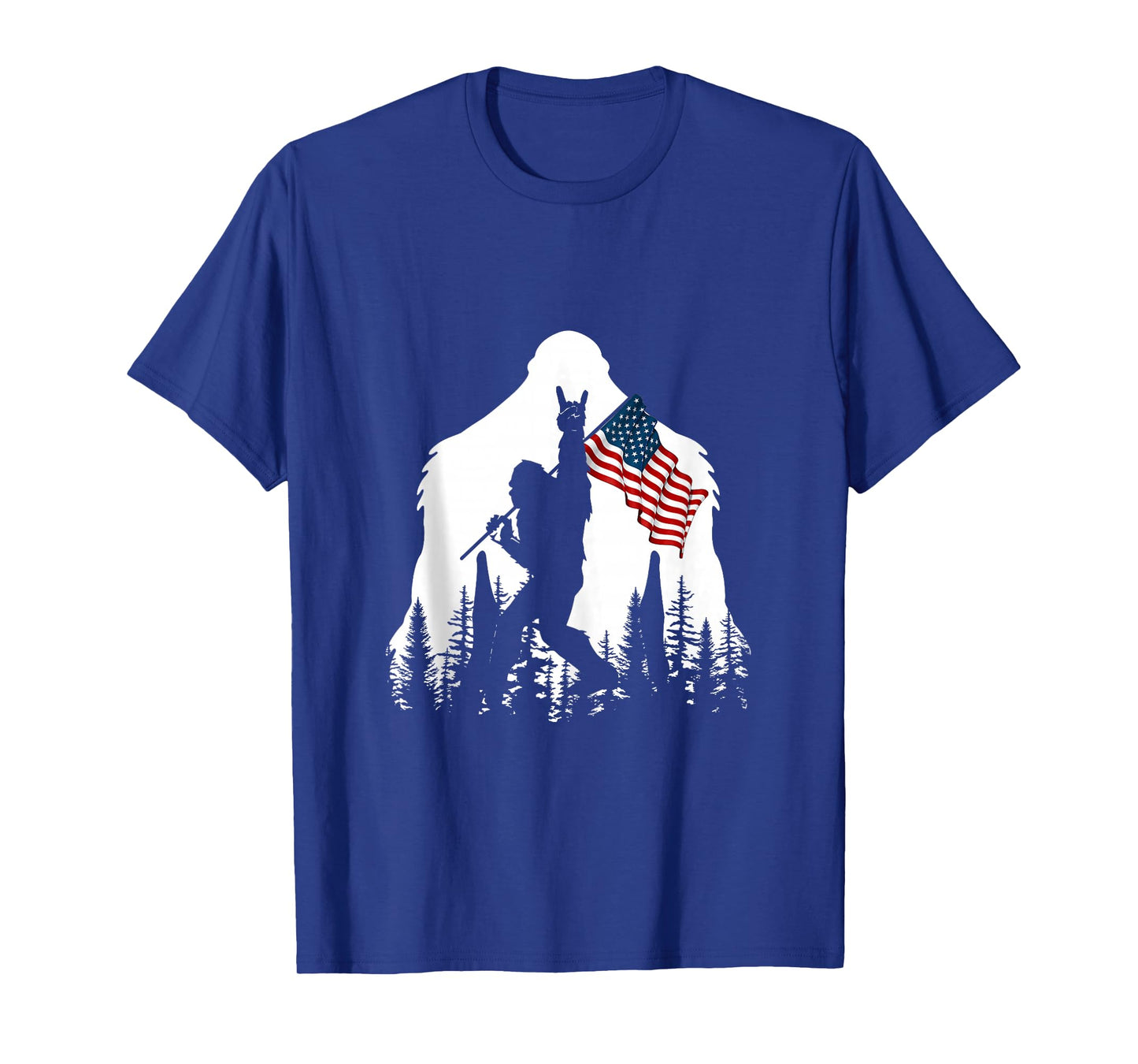 Bigfoot Rock On Hold American Flag Sasquatch Believers Tank Top
