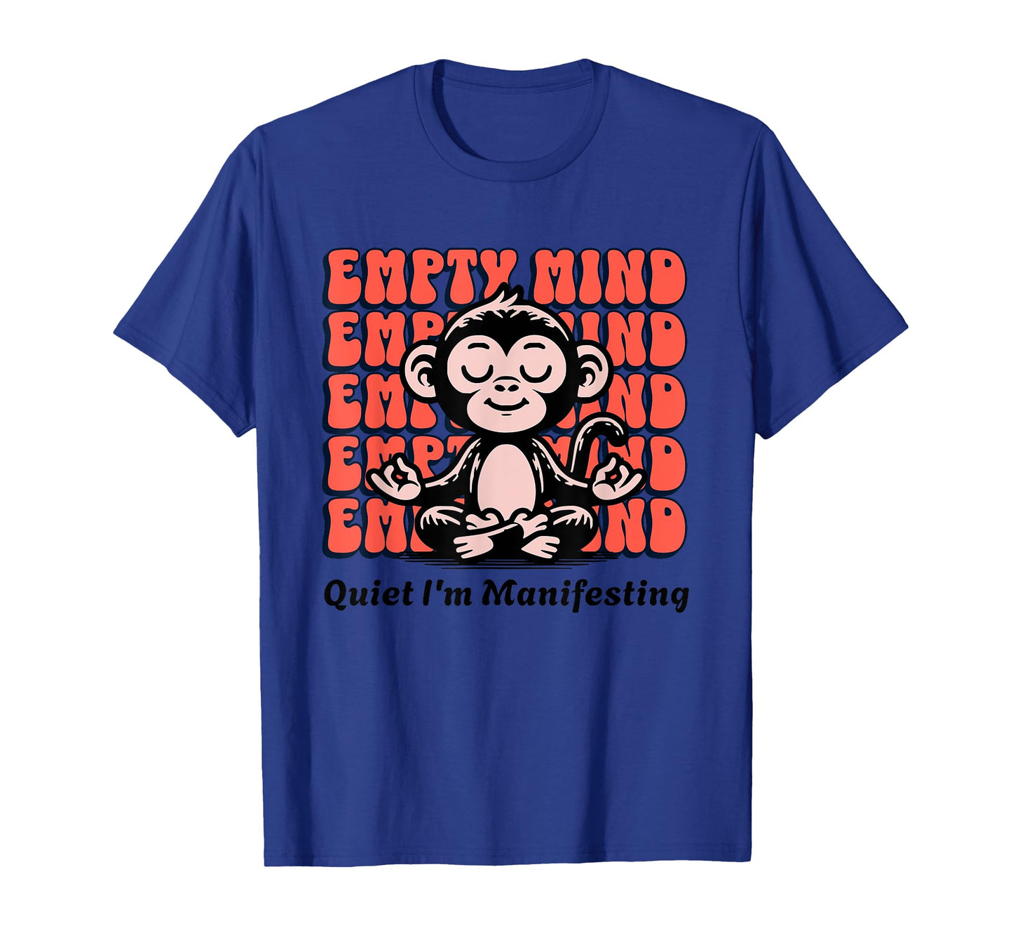 Live It Designs Funny Manifesting Monkey, Beginner Yoga Meditation Chimp T-Shirt