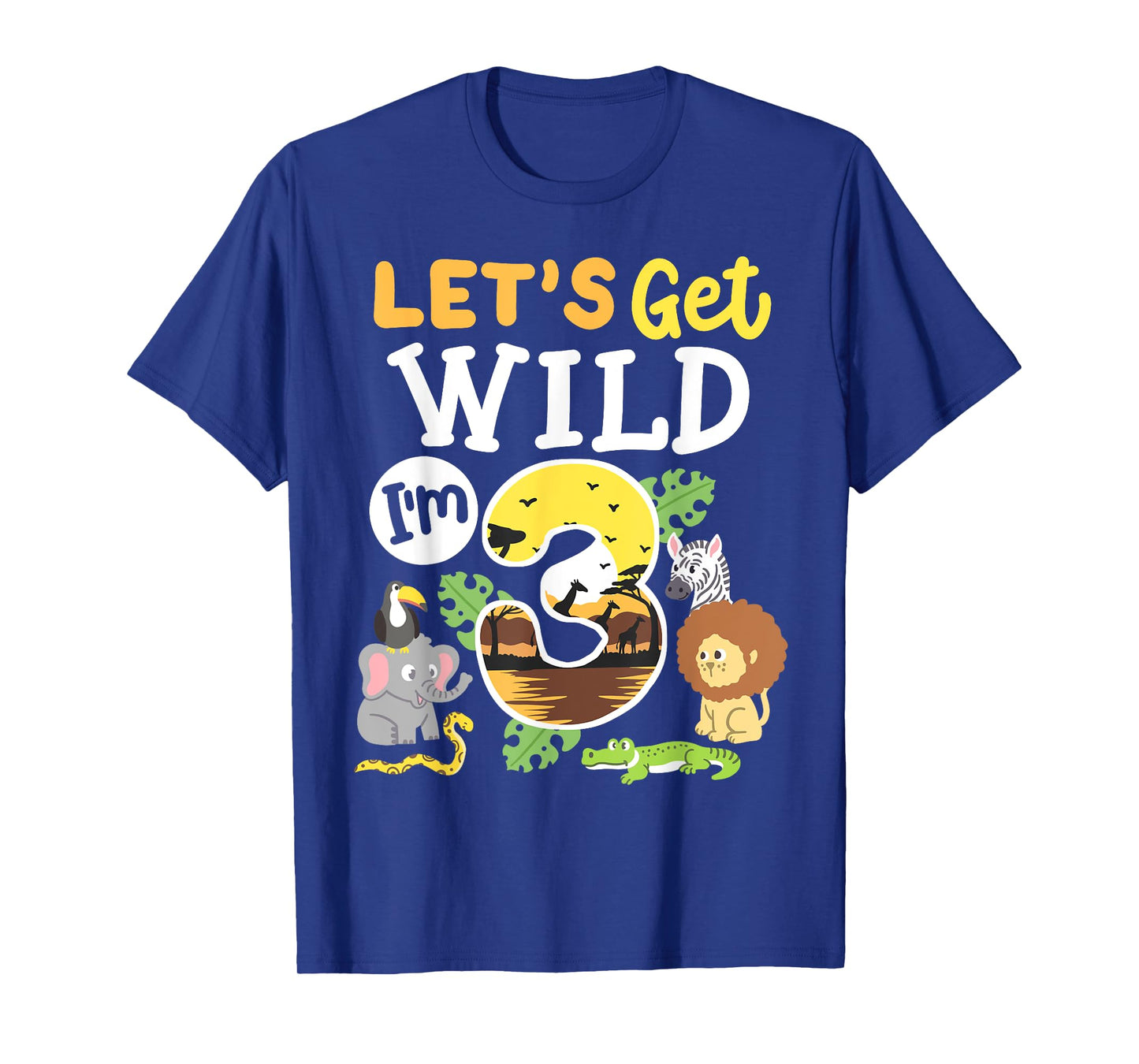 Jungle Safari Let's Get Wild 3rd Birthday Zoo 3 Year Old Kid T-Shirt