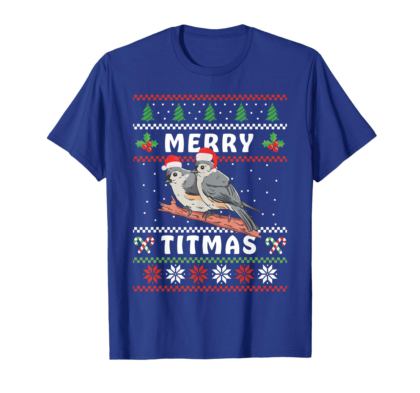 Funny Tufted Titmouse Merry Titmas Gift Bird watching T-Shirt