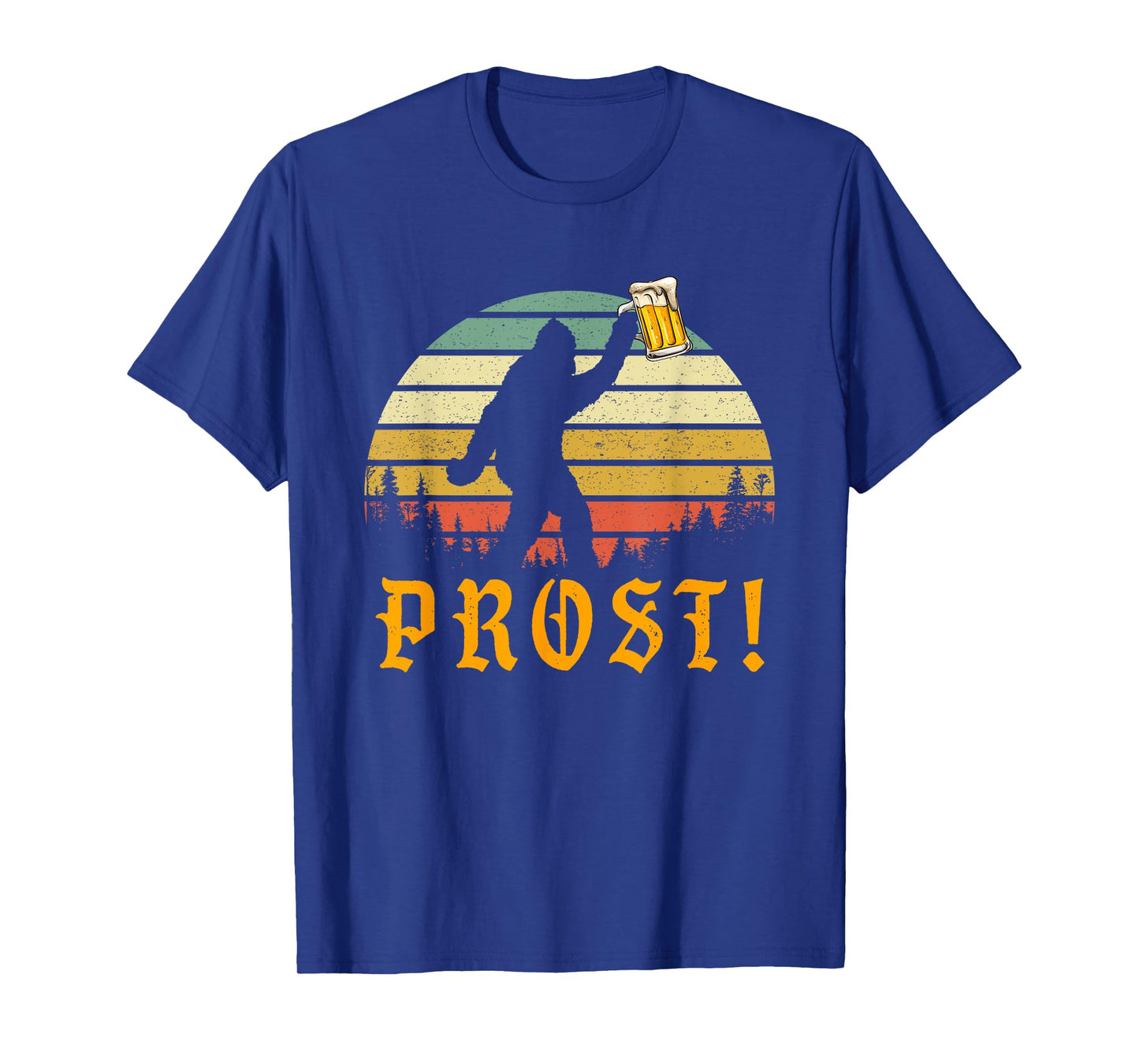 Vintage PROST! Bigfoot Yeti Drinking Beer German Oktoberfest T-Shirt