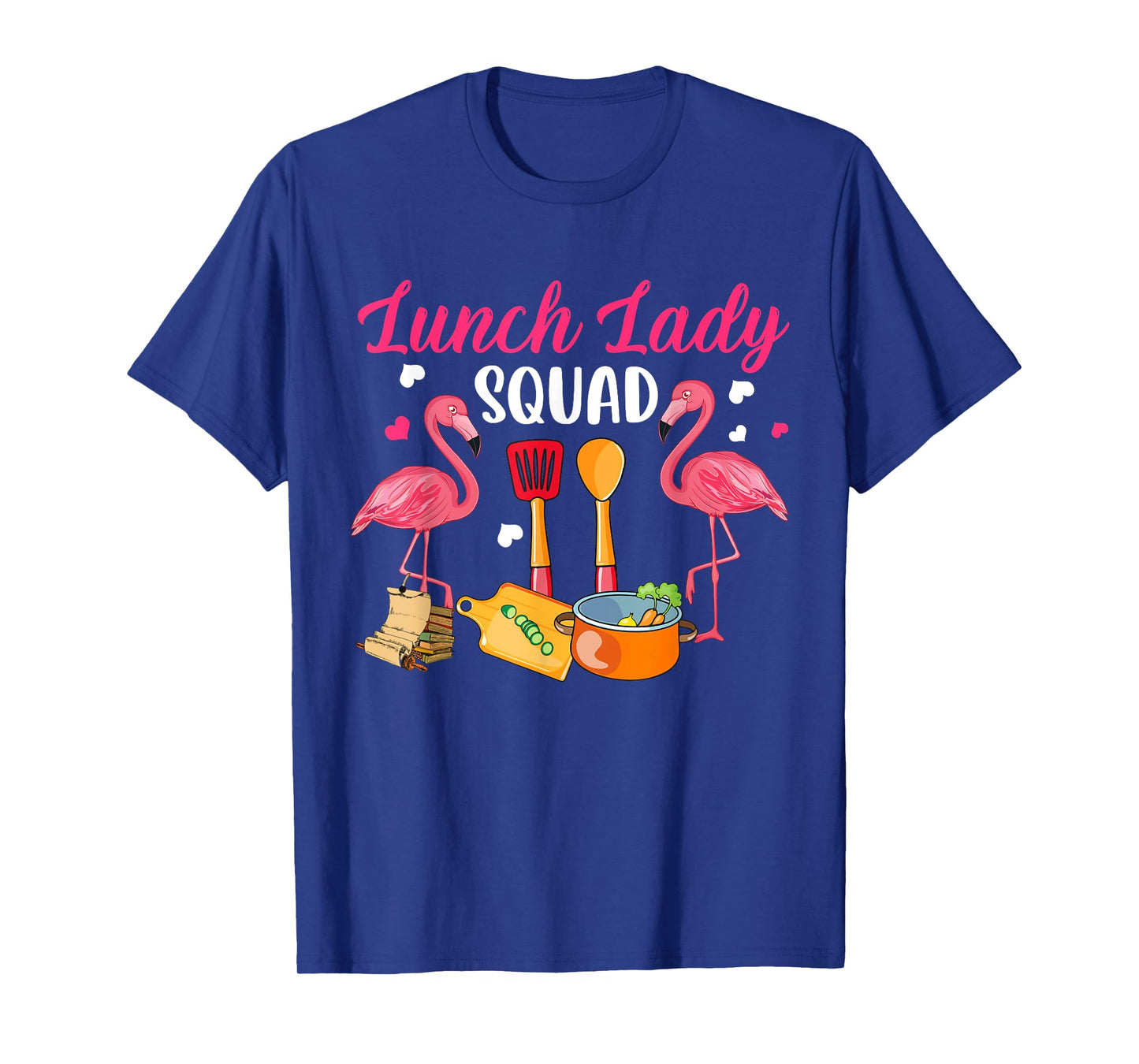 Lunch Lady Squad Couple Cute Flamingos Matching Proud Job T-Shirt