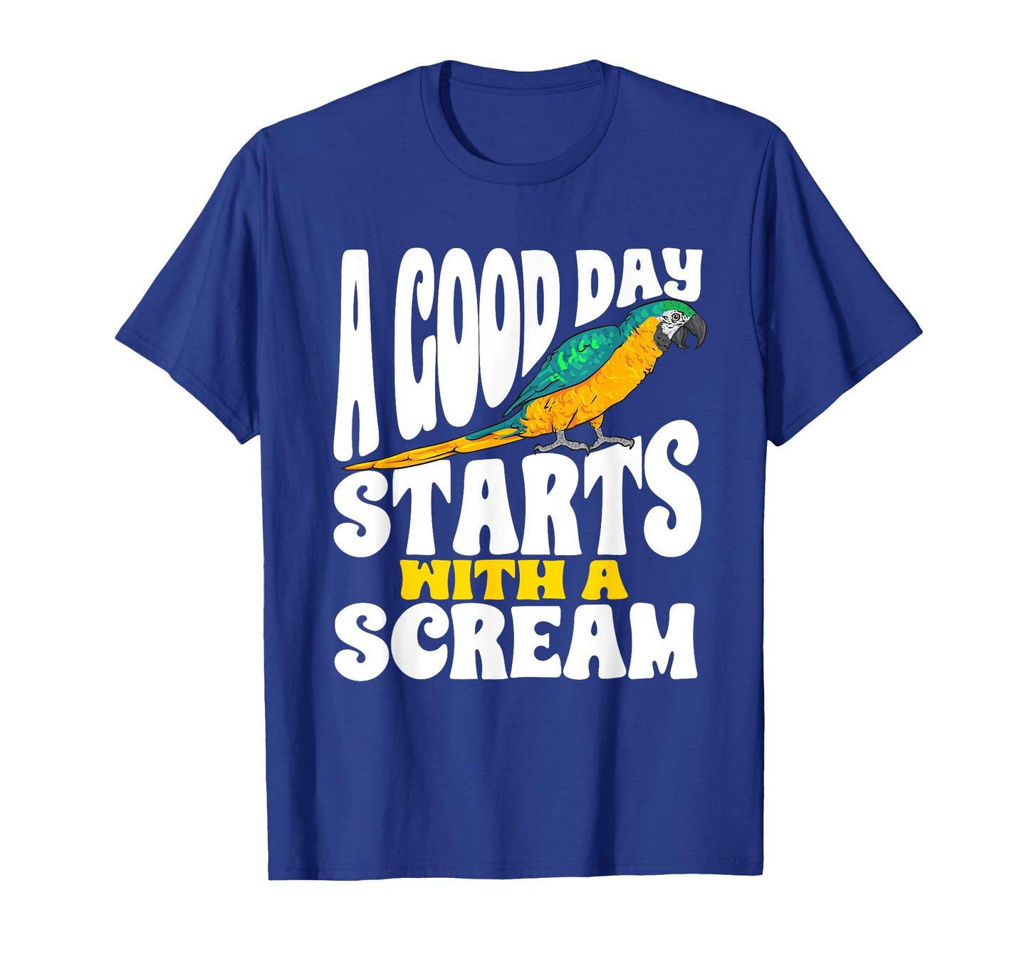 Macaw Parrot Scream Blue And Yellow Macaw T-Shirt